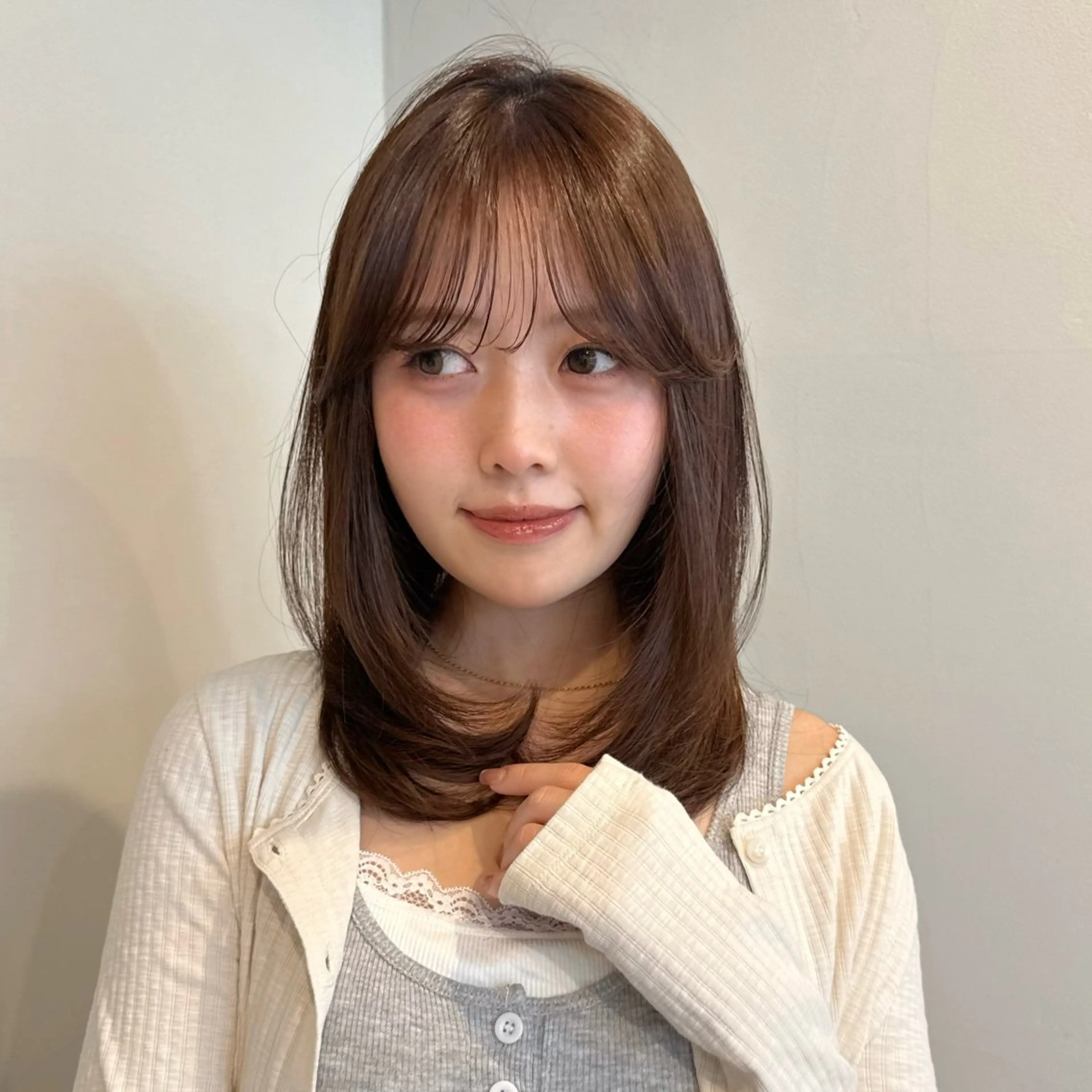 ミディアム カラー ベージュカラー レイヤーカット カット ヘアカラー トリートメント ボブ/メンズ /sora🌙✨️のヘアスタイル