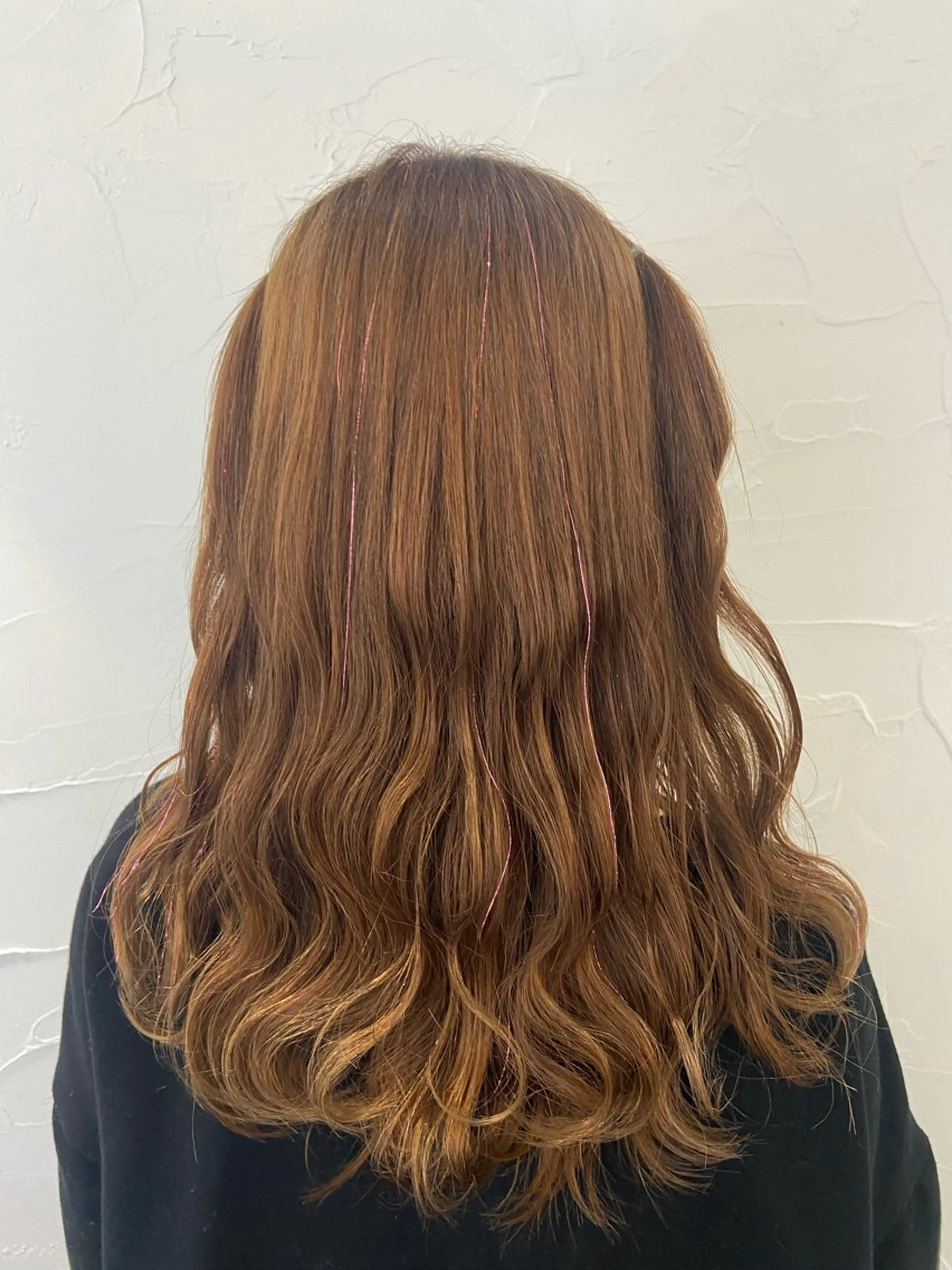 セミロング カラー ピンクカラー ヘアカラー ♥️ルフ🐒 ミレイ♥️のヘアスタイル