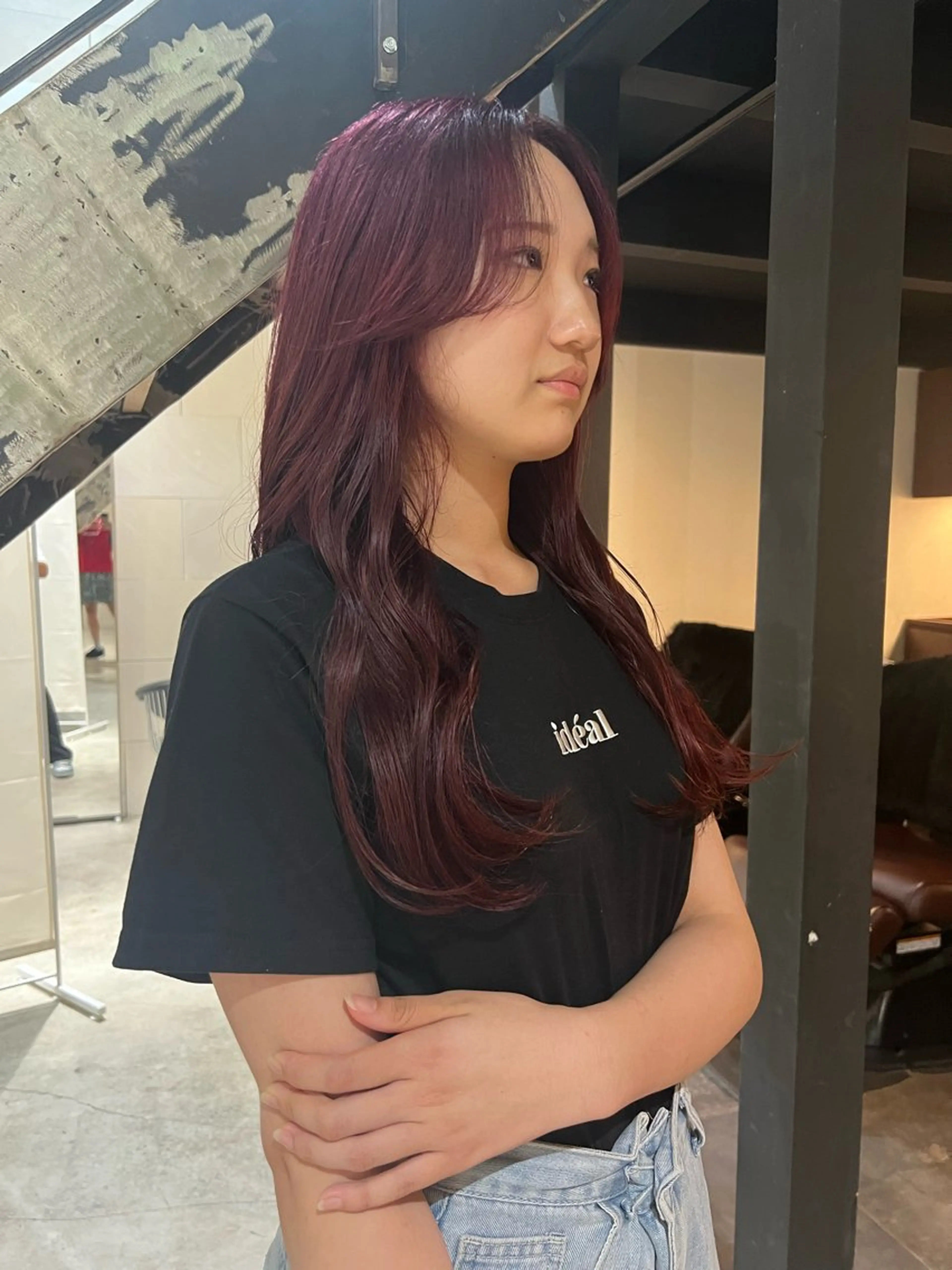 ロング カラー ヘアアレンジ 名古屋/落ちる黒 黒染め落としのヘアスタイル