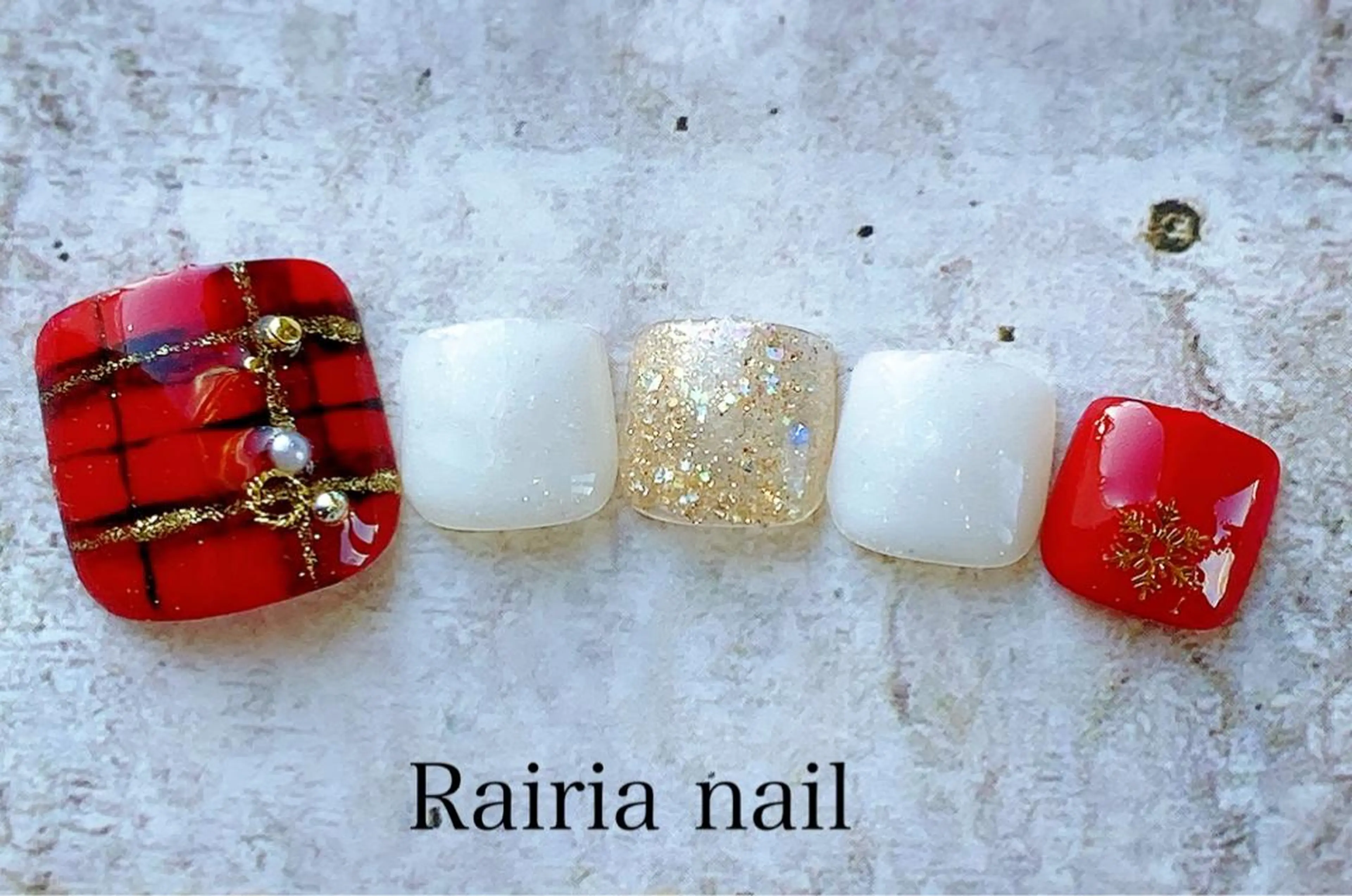 ネイル アートネイル ジェルネイル パラジェル 冬ネイル Rairia nail本八幡店のネイルデザイン