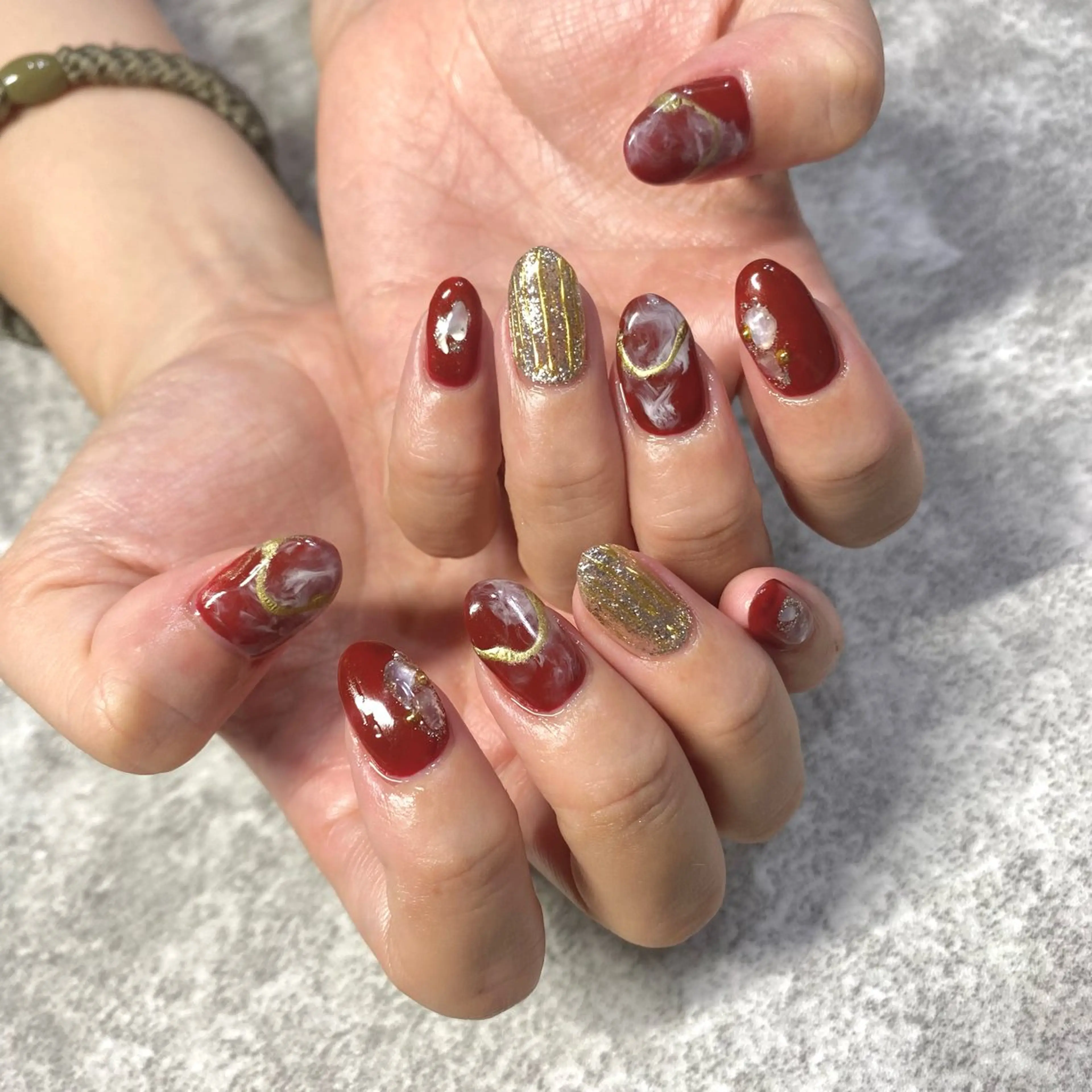 ネイル ボルドー ニュアンスネイル ハンドネイル ★Rinail... .のネイルデザイン