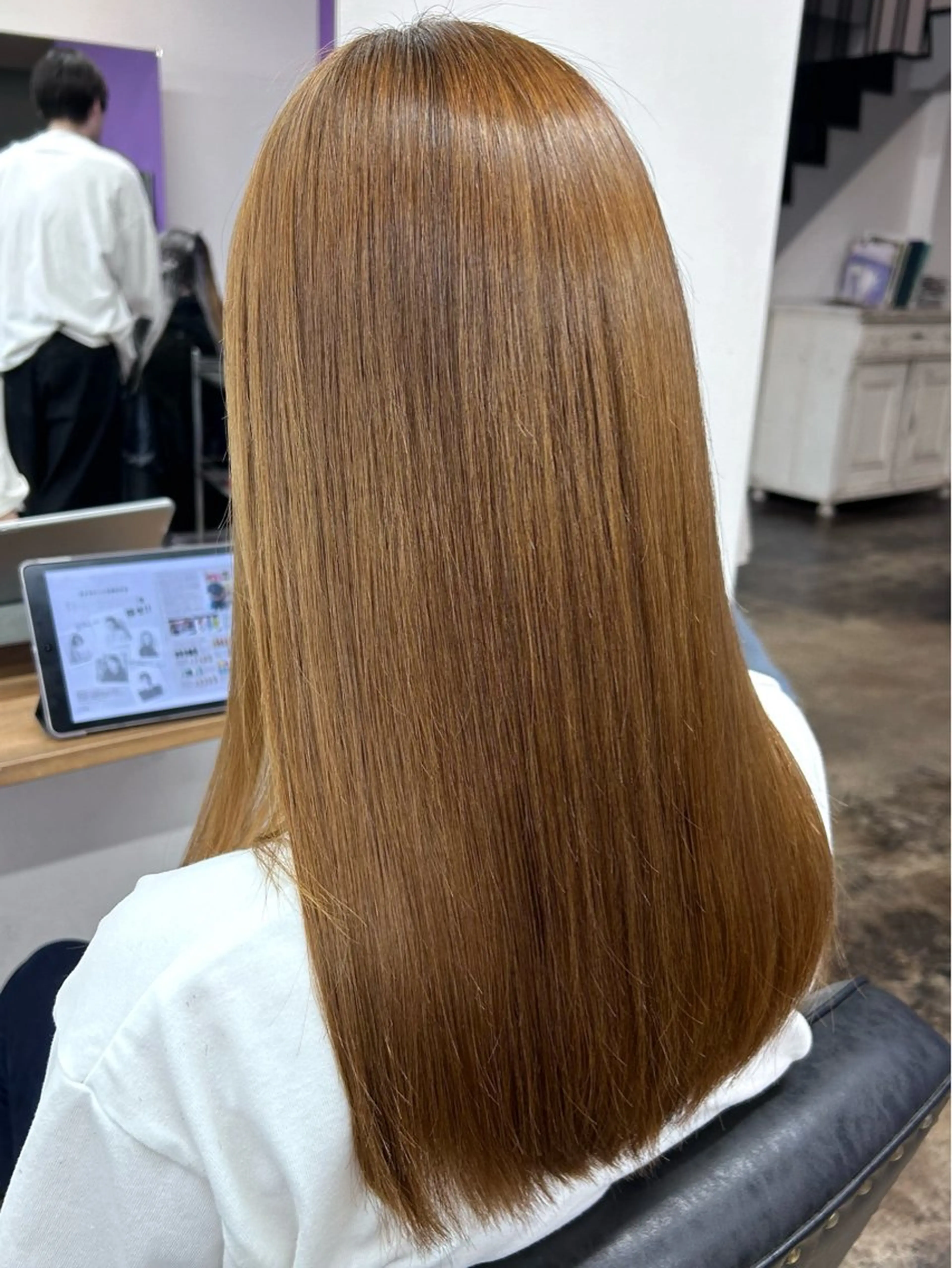 セミロング 髪質改善 ヘアカラー トリートメント sol. ayakaのヘアスタイル