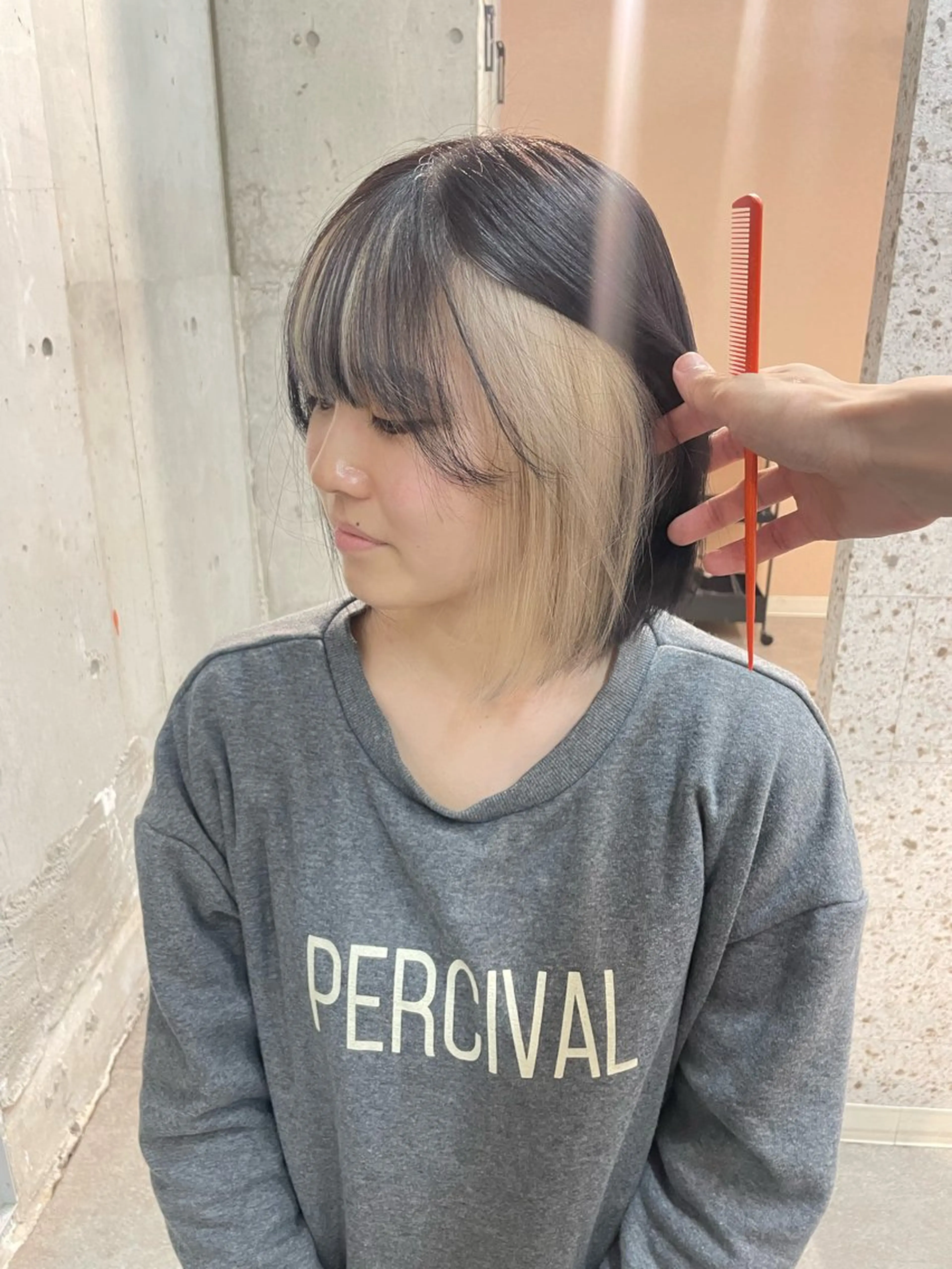 ミディアム カラー ミストバング ブロンド フェイスフレーミング ヘアカラー SHOTO ハイトー ン/ブロンドカラーのヘアスタイル