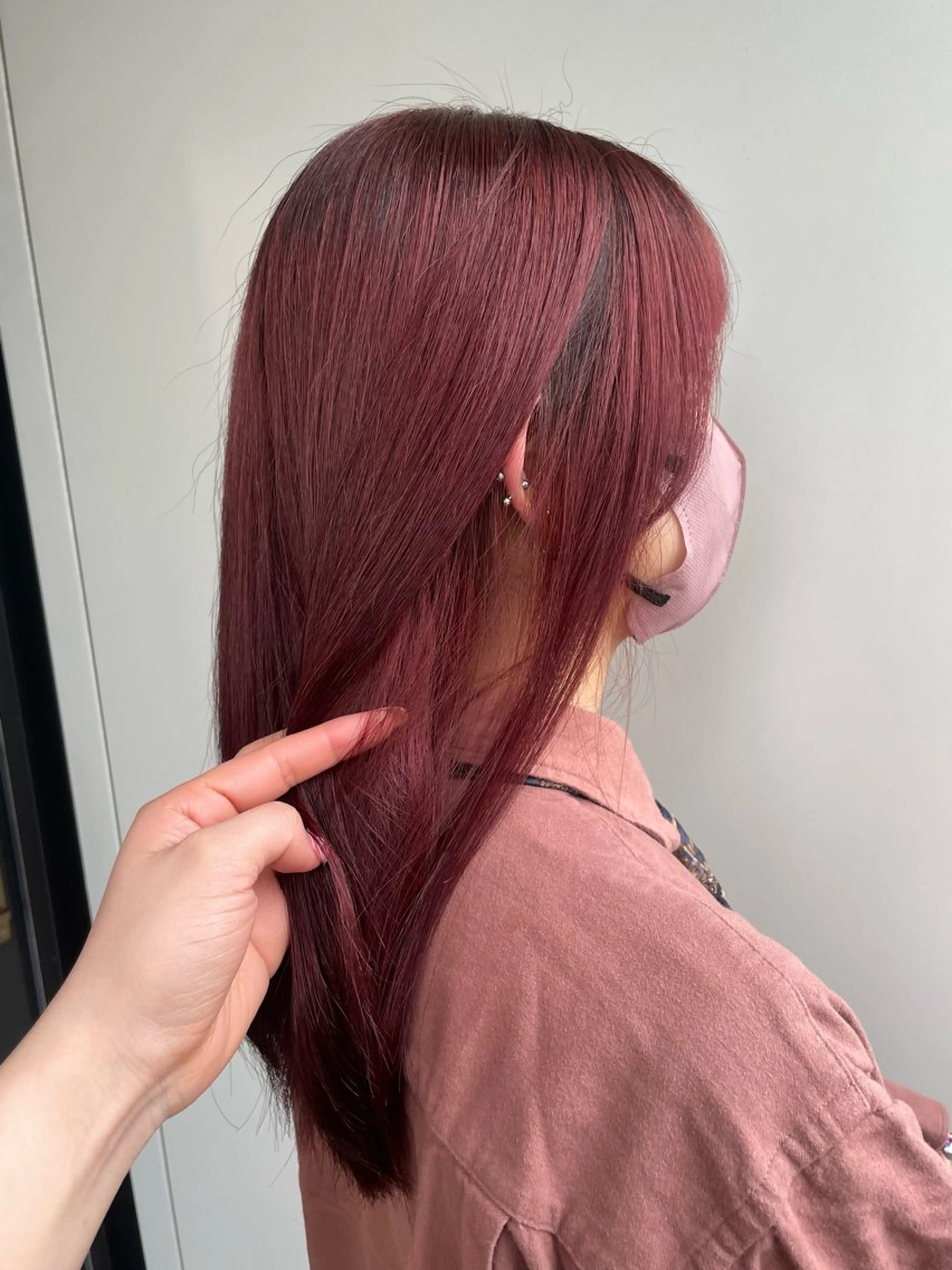 カラー レッドカラー 艶カラー🪡髪質改善 アレンジ🎀airiのヘアスタイル