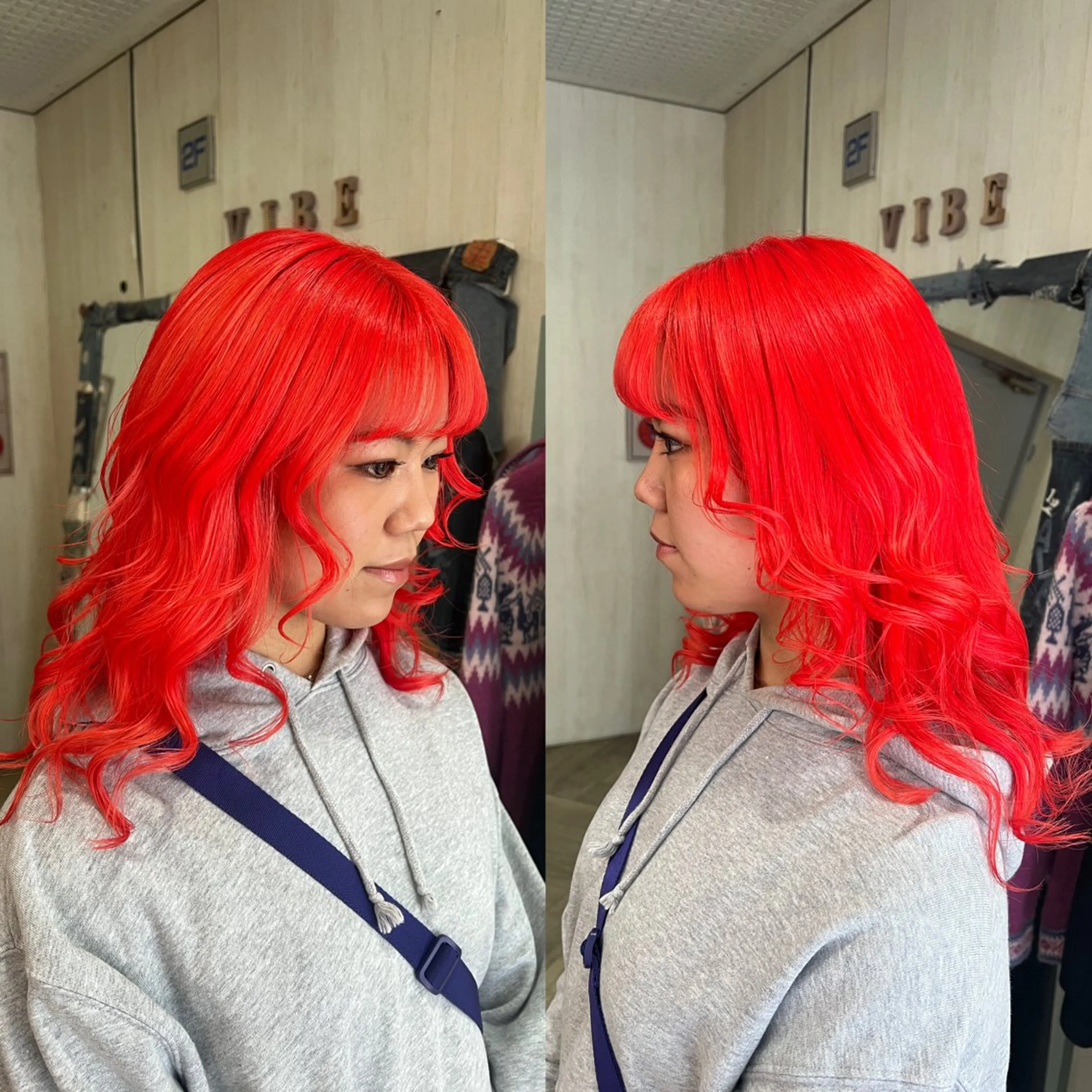 セミロング カラー ヘアカラー トリートメント ハイライト/レイヤー /ハイトーン/AOIのヘアスタイル