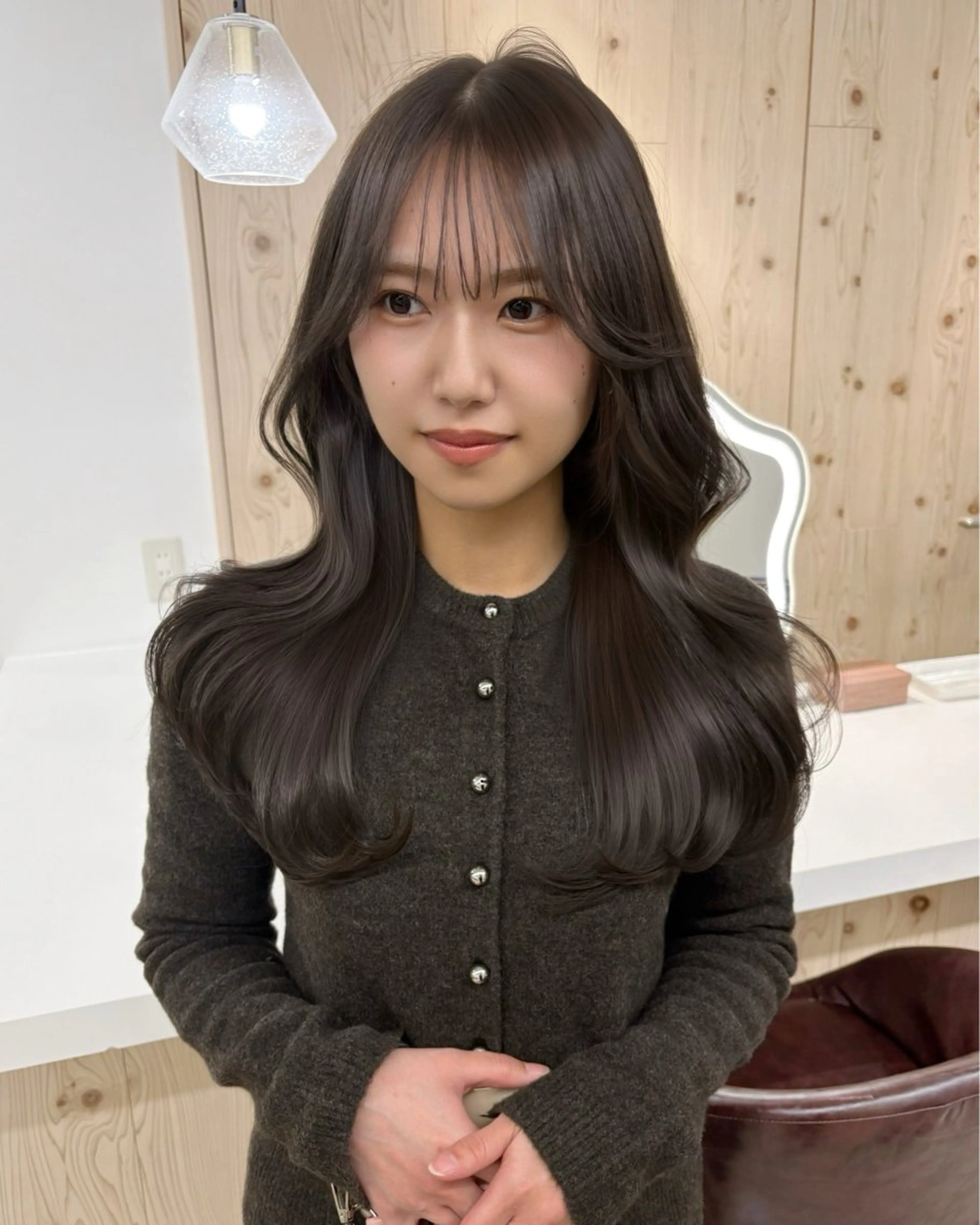 ロング カラー カット ヘアカラー トリートメント ヘアセット 新宿/韓国ヘア/ 髪質改善ストレートのヘアスタイル