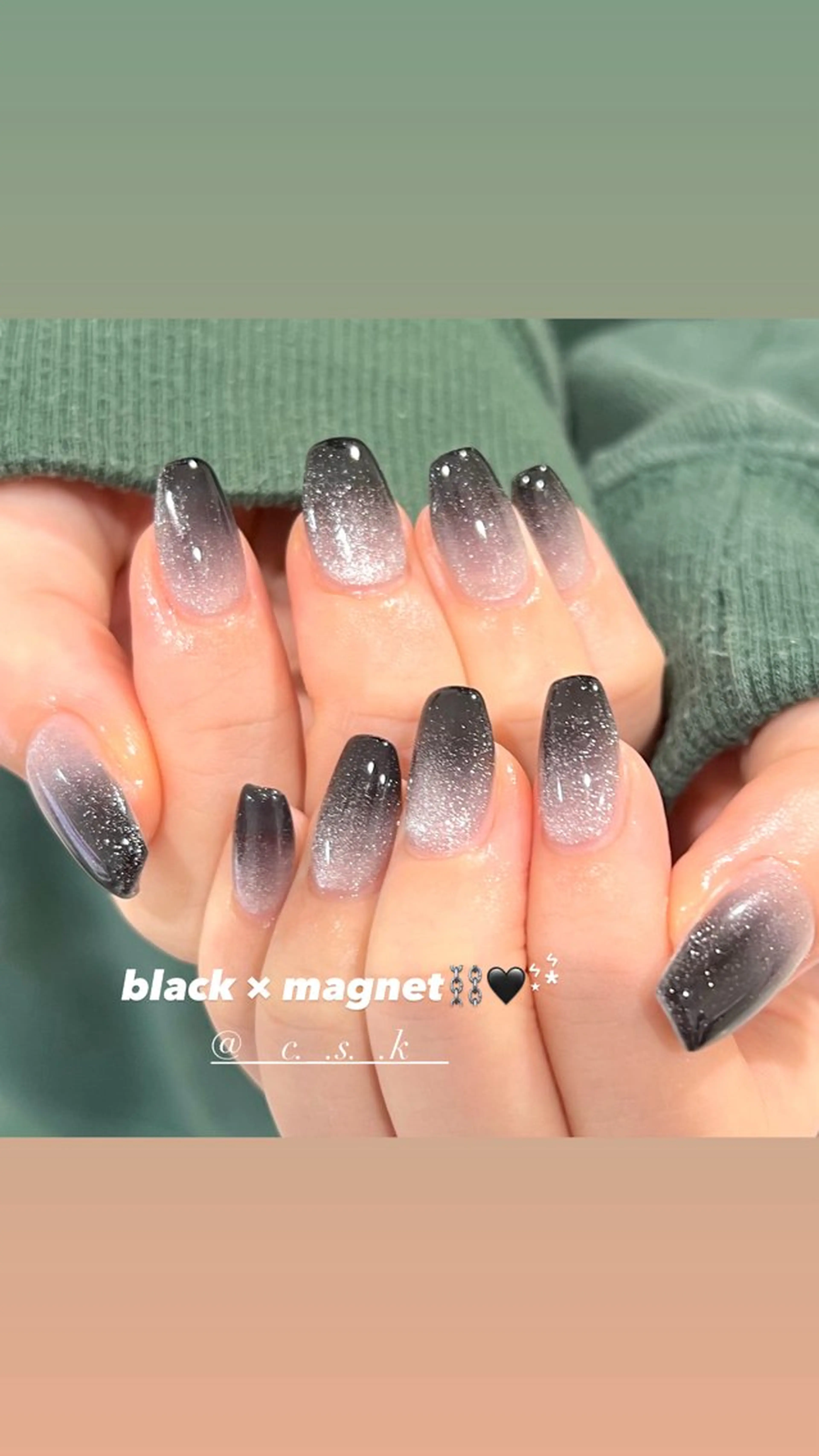 ネイル グラデーション マグネットネイル ハンドネイル 🎀チーク/ちゅるん 🫧chisa🎀のネイルデザイン