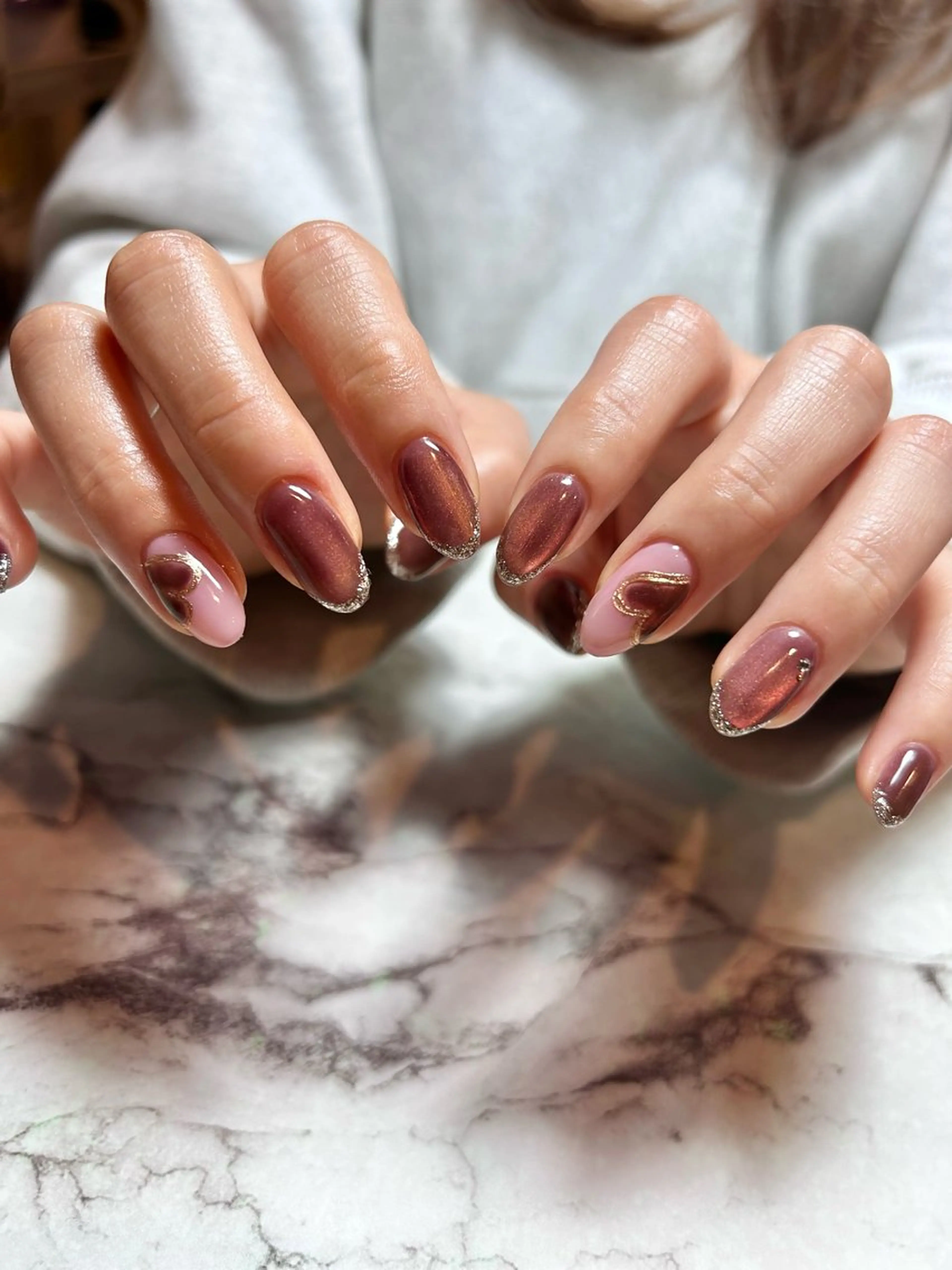 ネイル バレンタイン ハンドネイル フットネイル TESORO nailのネイルデザイン