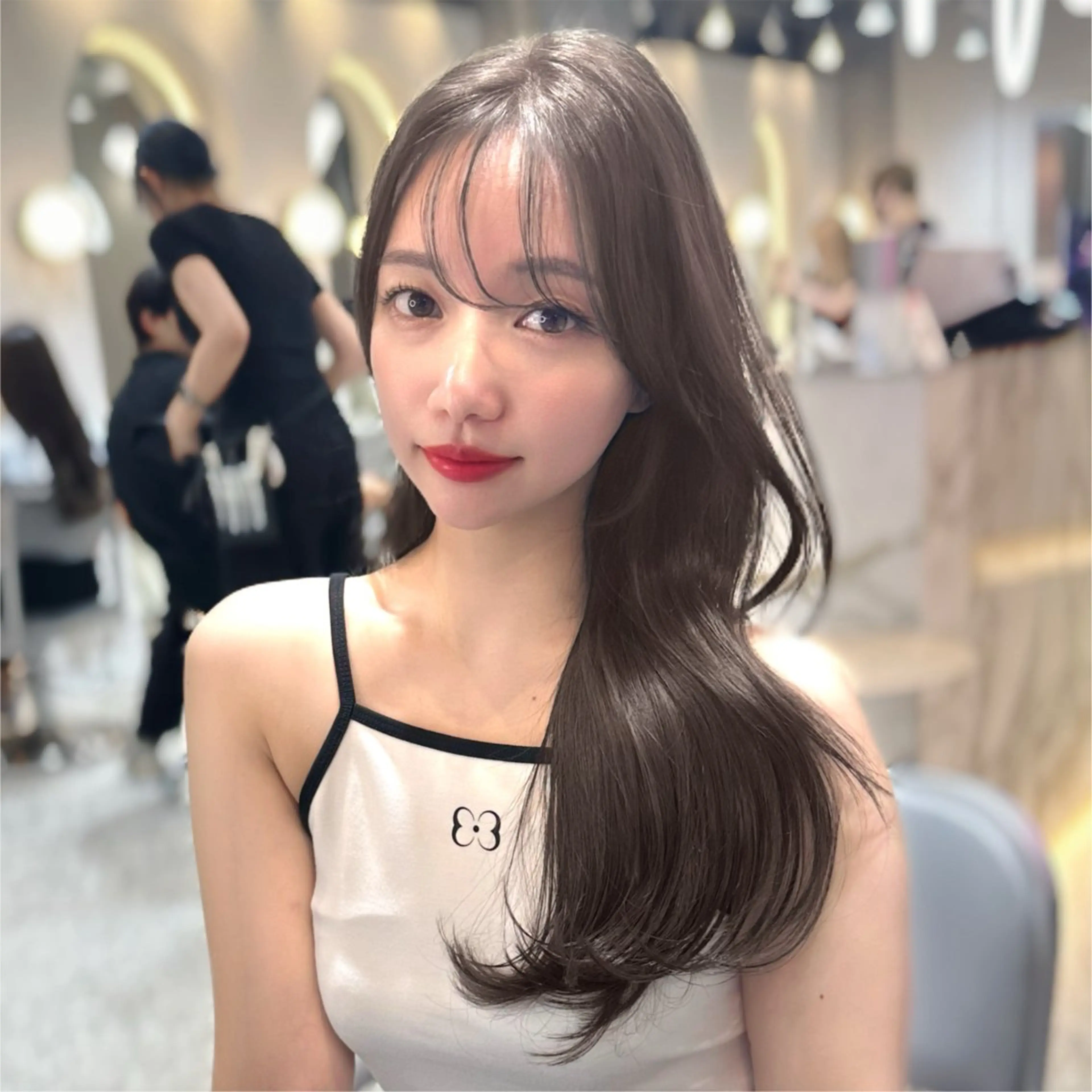 セミロング カット ヘアカラー トリートメント 新宿/韓国風レイヤー 髪質改善/渋谷直樹のヘアスタイル