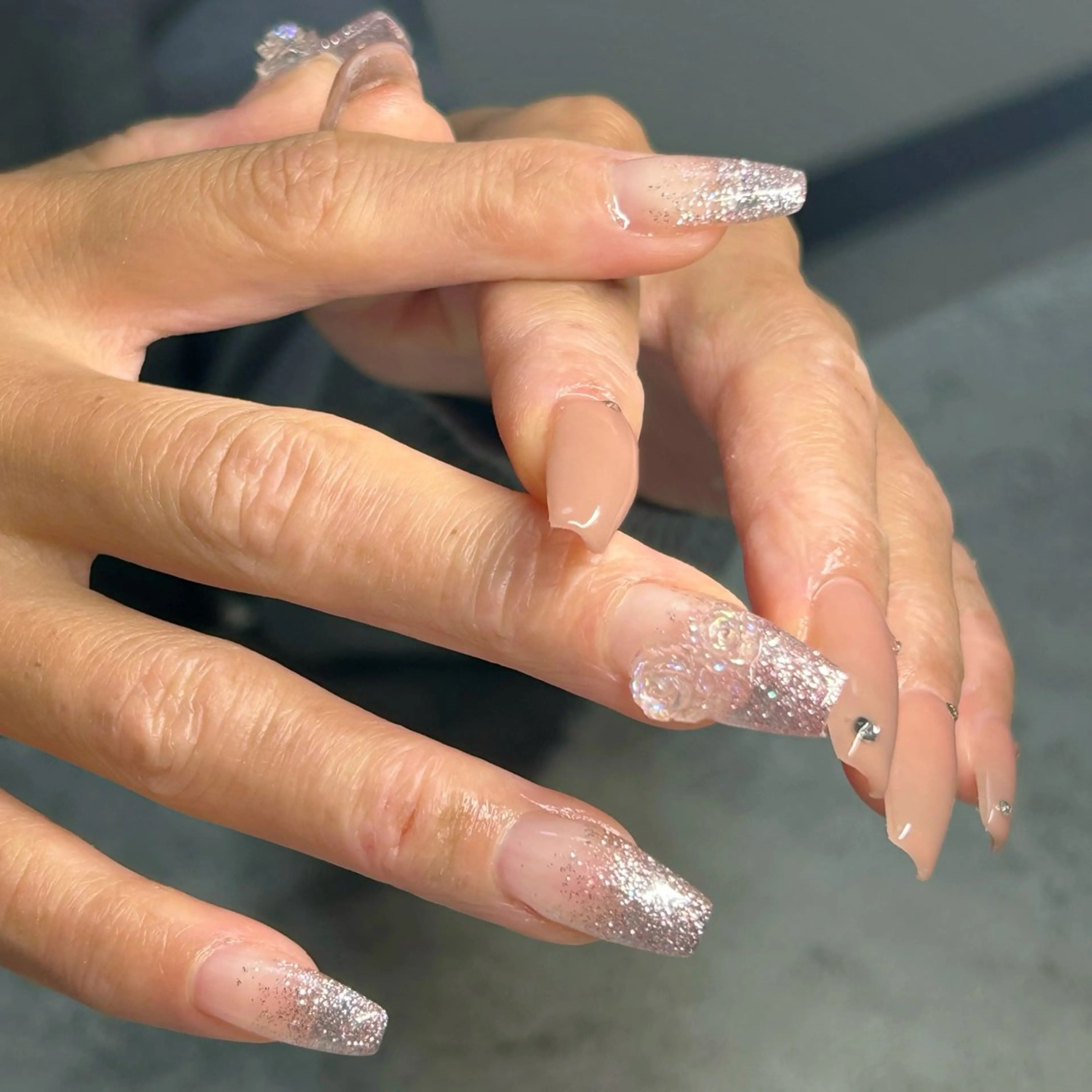 ネイル グラデーション ラメ(グリッター) ラメグラデーション ten nail salon かえでのネイルデザイン