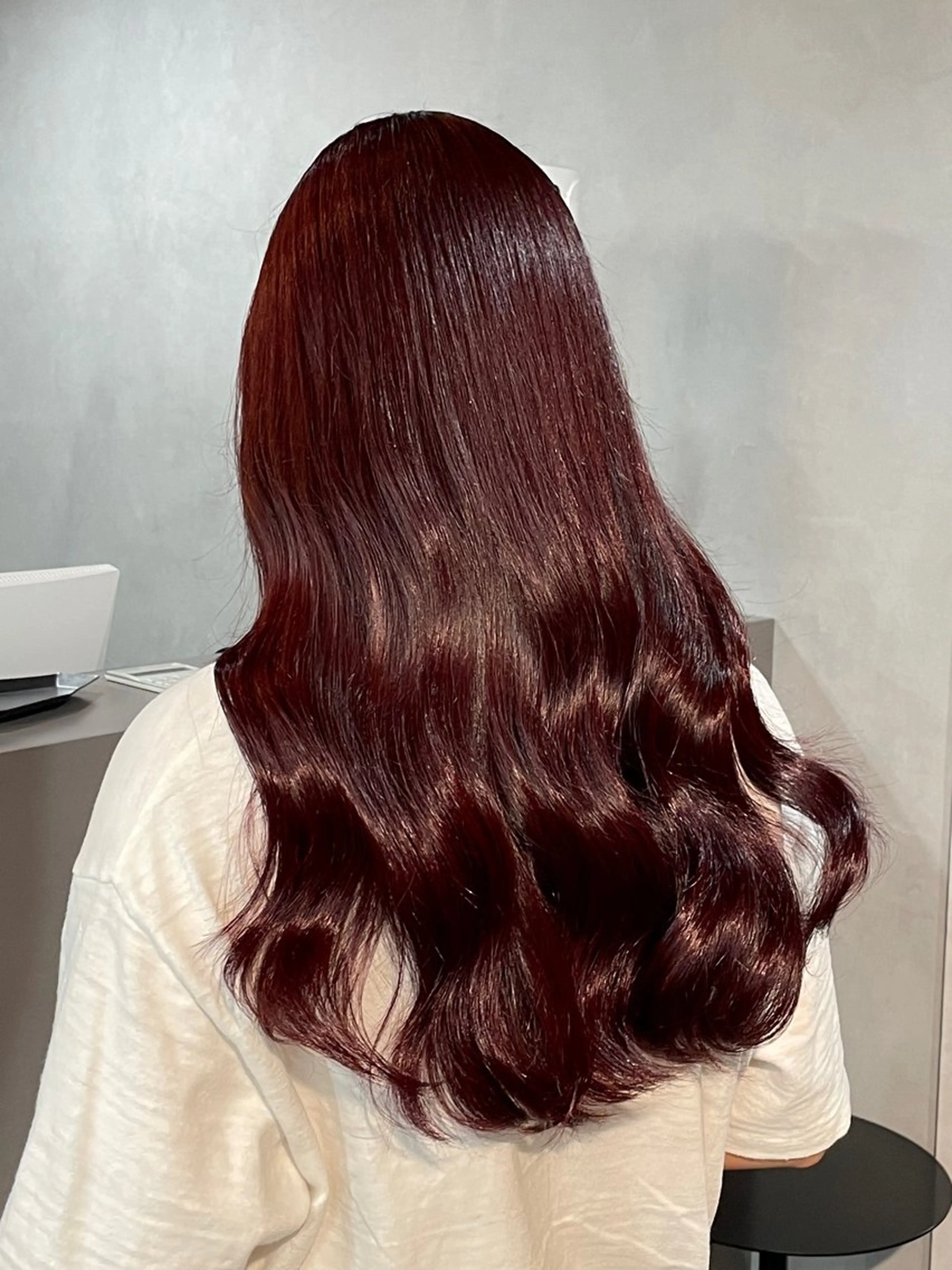 ロング カラー ブリーチ ダブルカラー ブリーチなしカラー レッドカラー 髪質改善/レイヤーカ ット/ASAKA🤍のヘアスタイル