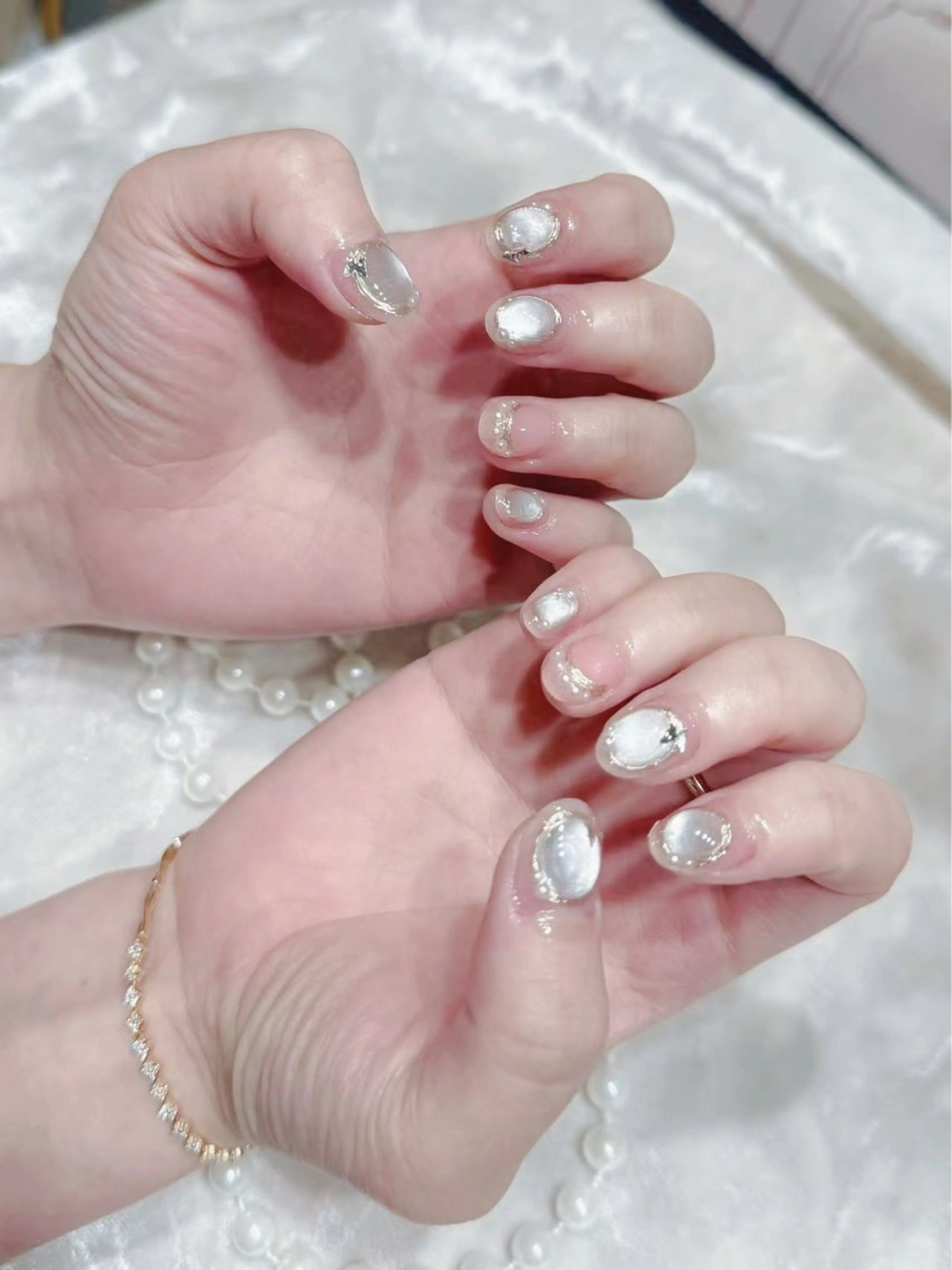 ネイル アートネイル フットネイル ジェルネイル ハート マグネットネイル Babarla Nailのネイルデザイン