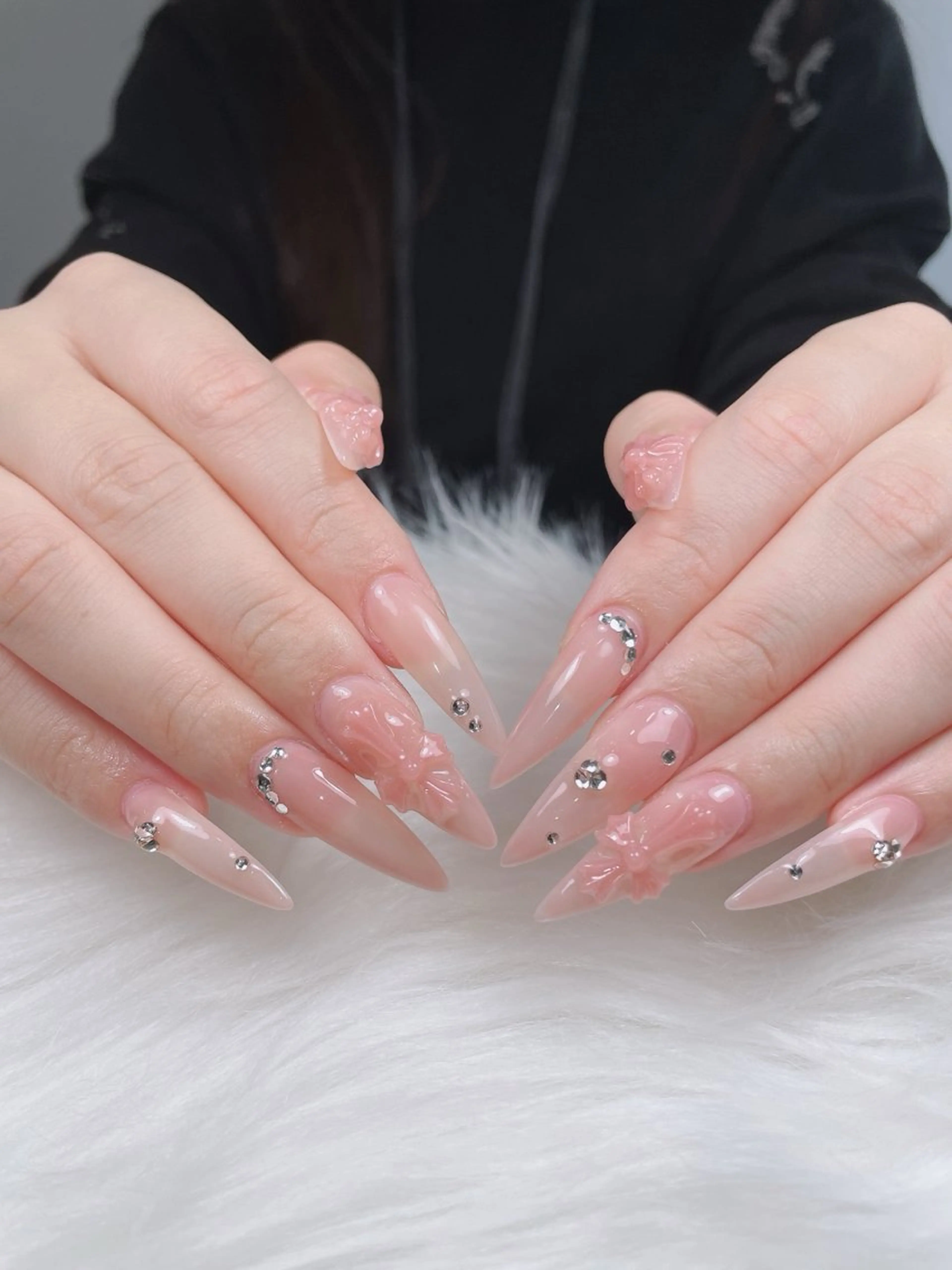 ネイル 長さ出し フレンチネイル グラデーション 卒業式 マグネットネイル Sora nail 長さ出し専門店のネイルデザイン