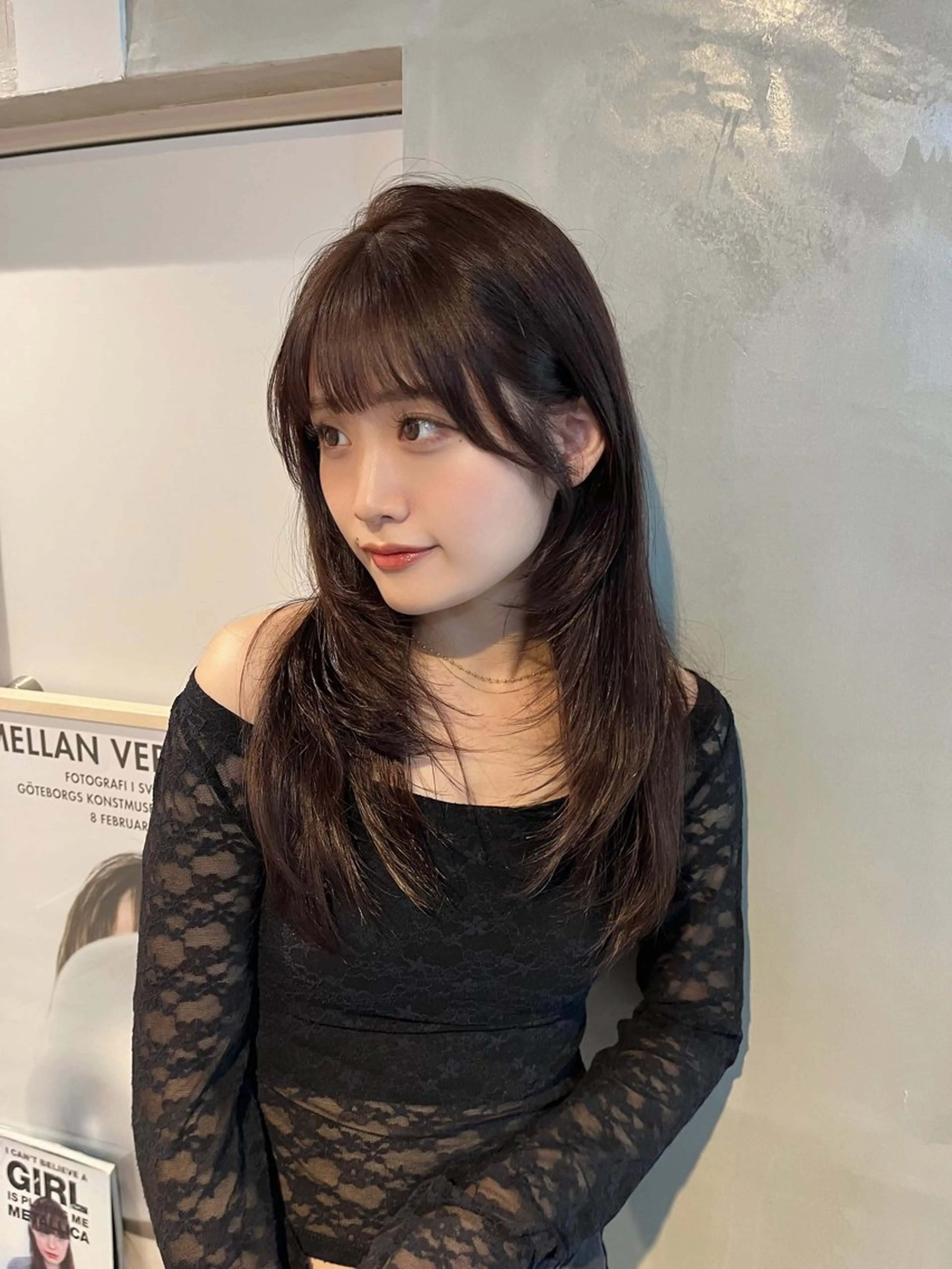 ロング カラー ブラウンカラー レイヤーカット カット ヘアカラー トリートメント ナツミ/透明感カラー /酸性縮毛矯正のヘアスタイル