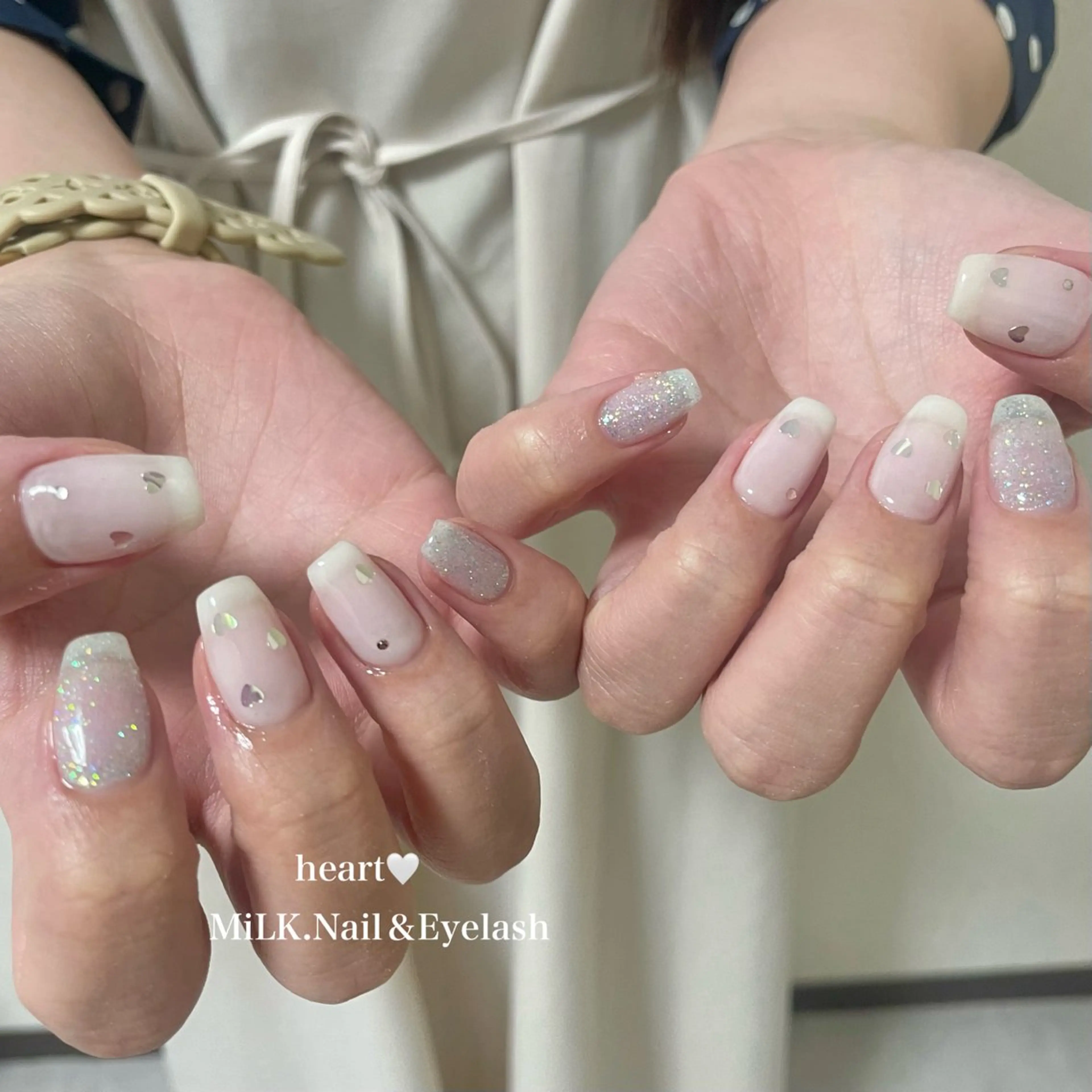 ネイル シンプルネイル ハンドネイル MiLK. wakaのマツエク・マツパデザイン