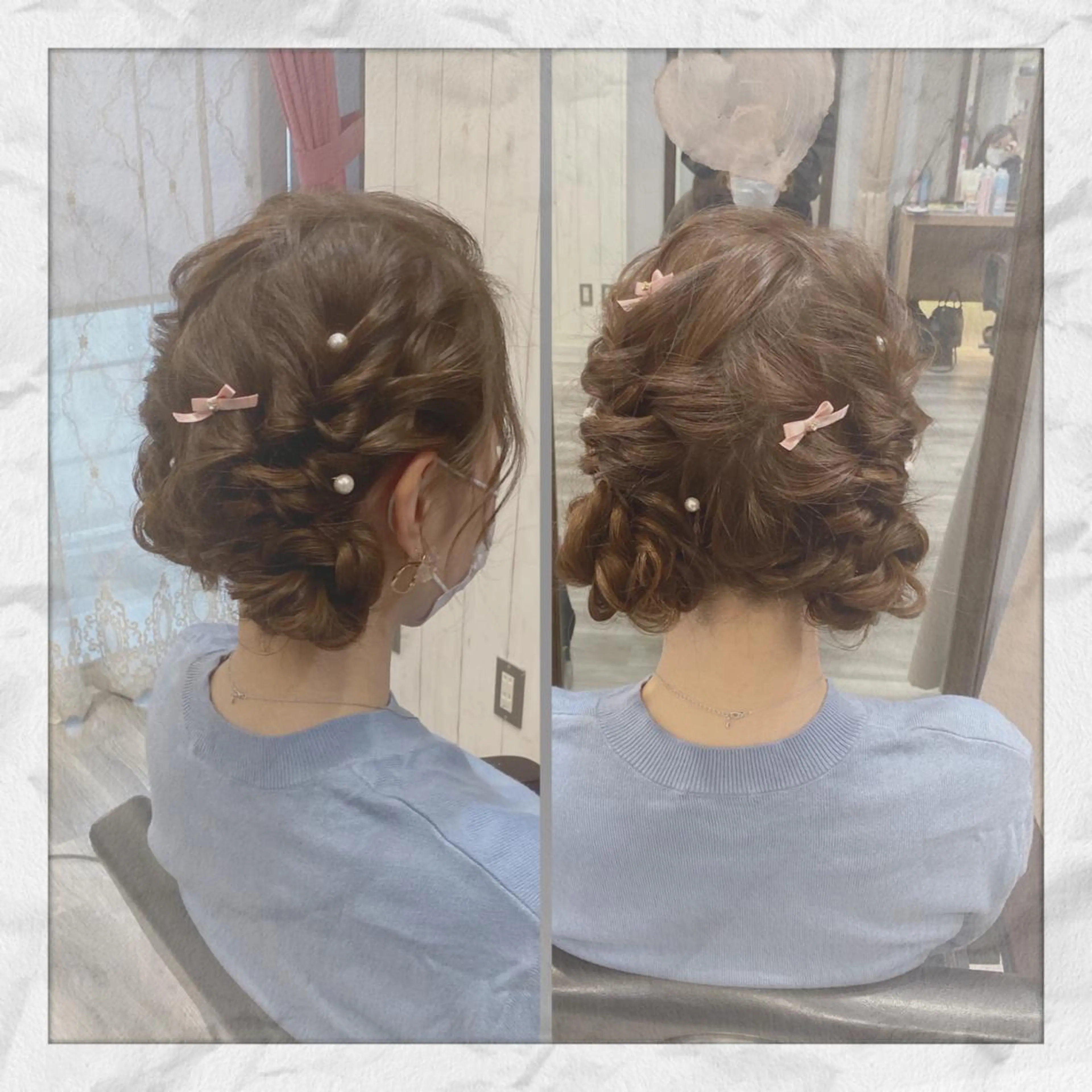 セミロング ヘアアレンジ ヘアセット ヘアセット/着付け 𓇼 松本 夏美𓇼のヘアスタイル