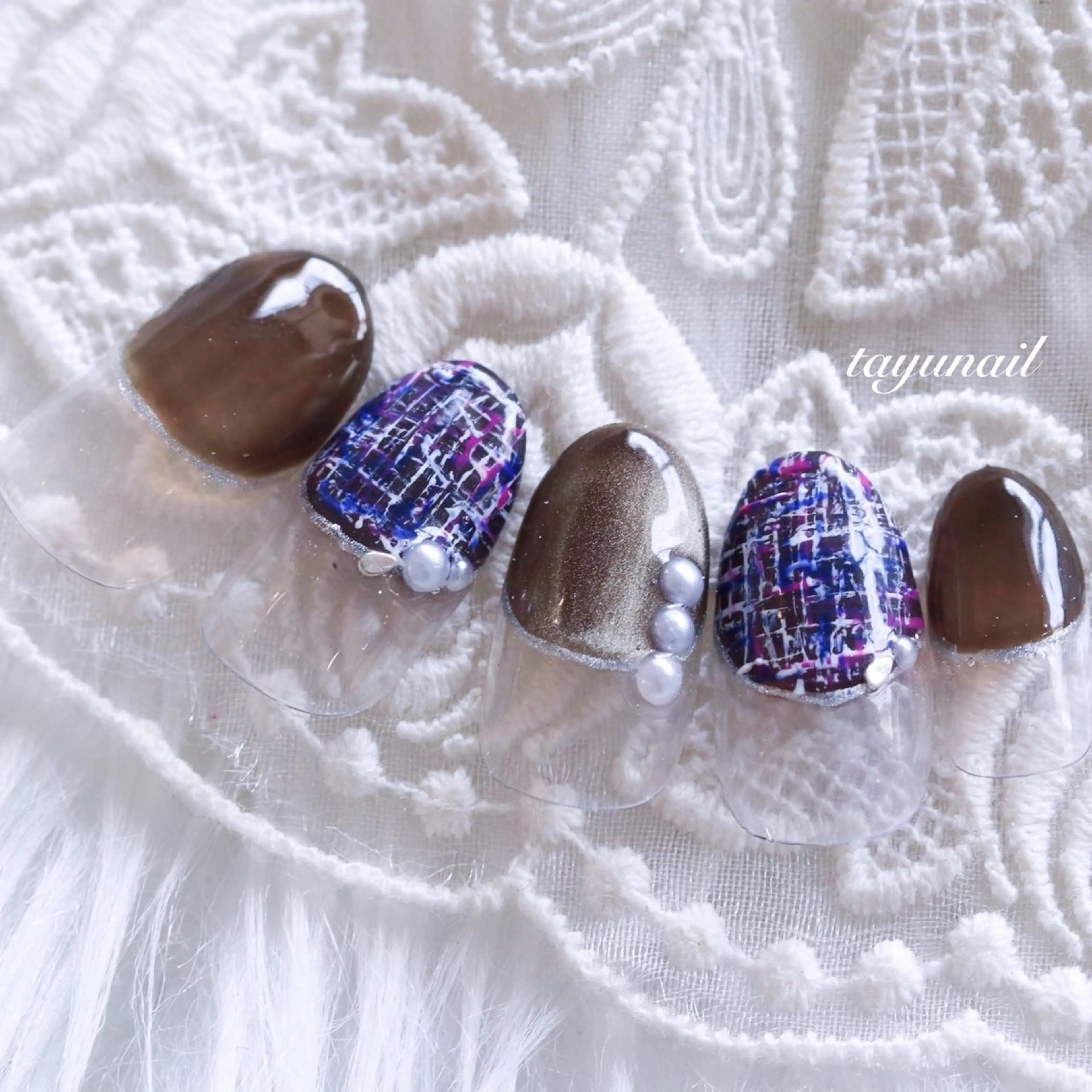 ネイル アートネイル ジェルネイル ニュアンスネイル パラジェル ツイードネイル ハンドネイル ネイルサロン 【たゆnail】のネイルデザイン