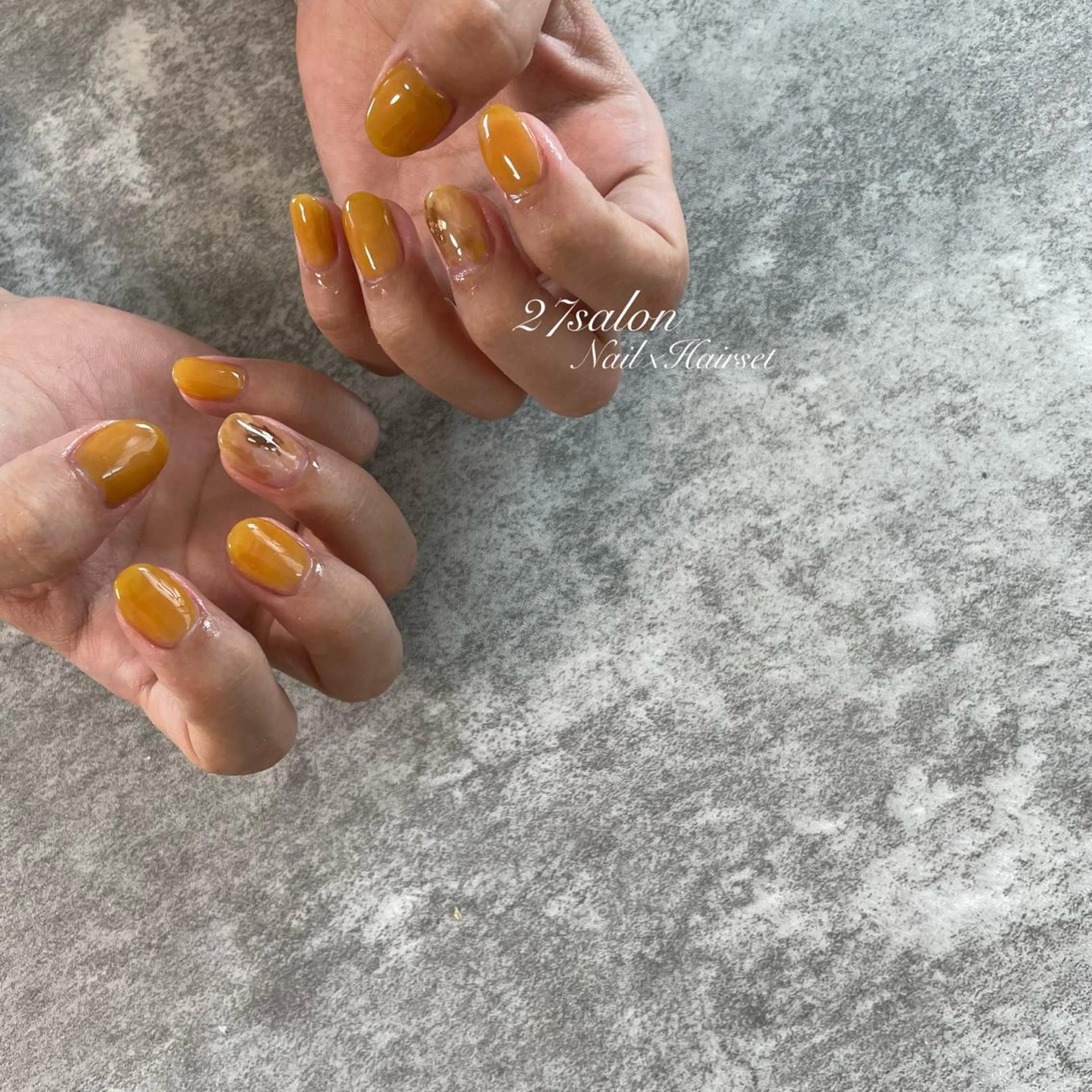 ネイル ニュアンスネイル オレンジ 27salon yuinaのネイルデザイン