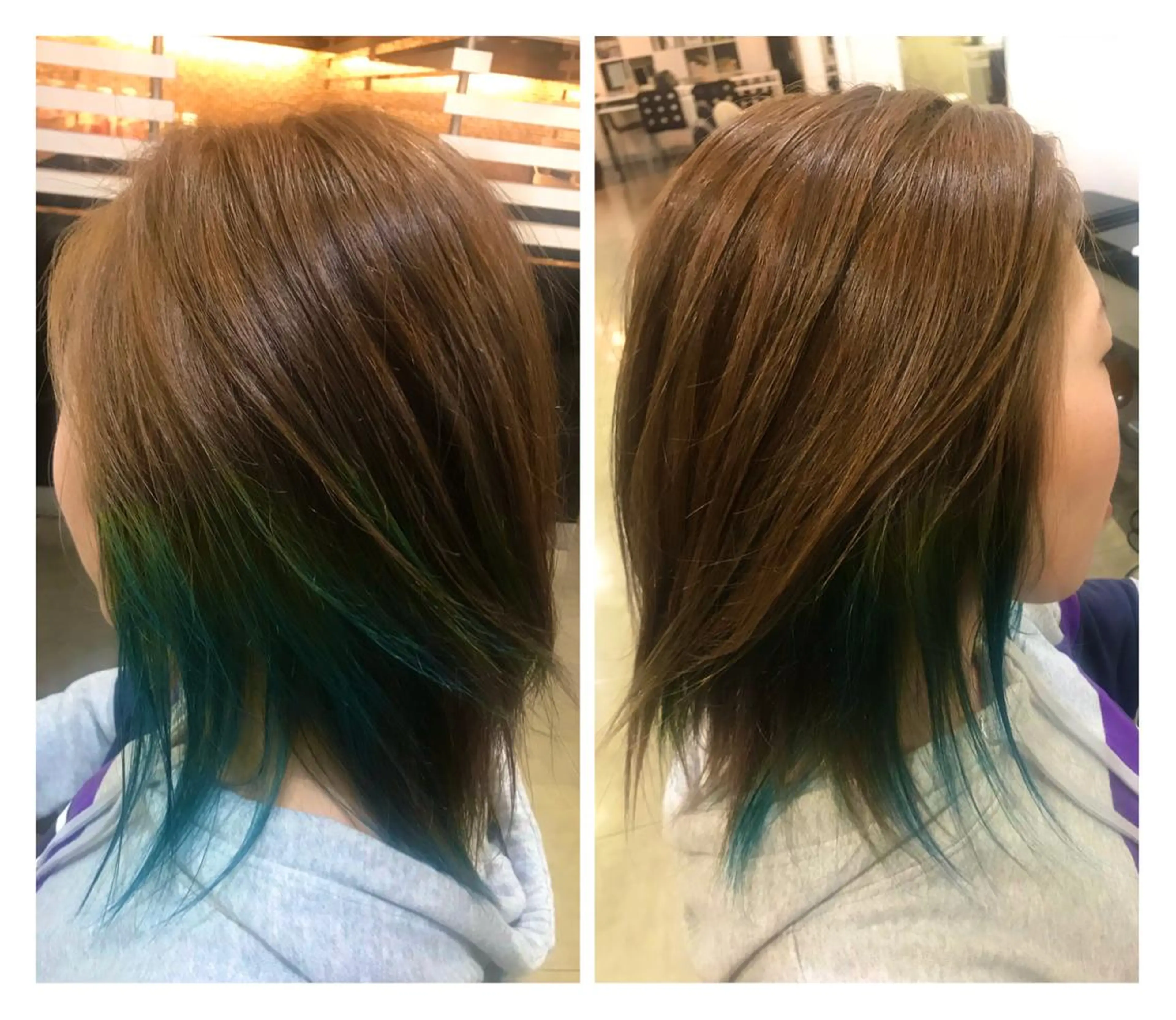 ミディアム カラー ヘアアレンジ ブルーカラー インナーカラー 烏山 達也のヘアスタイル