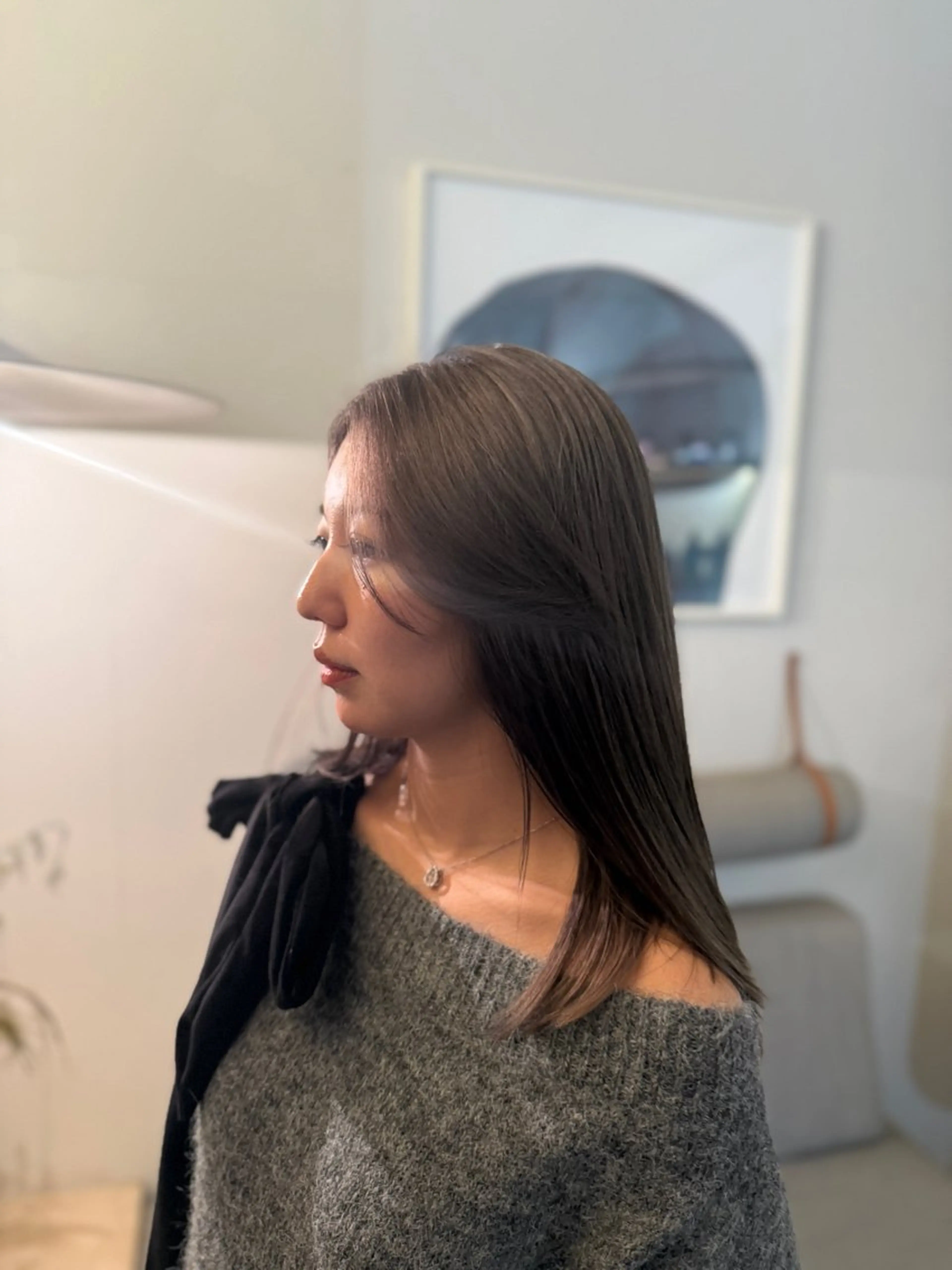 セミロング カラー ベージュカラー 透明感カラー ダブルカラー ヘアカラー メンズパーマ／ボブ 星本広海のヘアスタイル