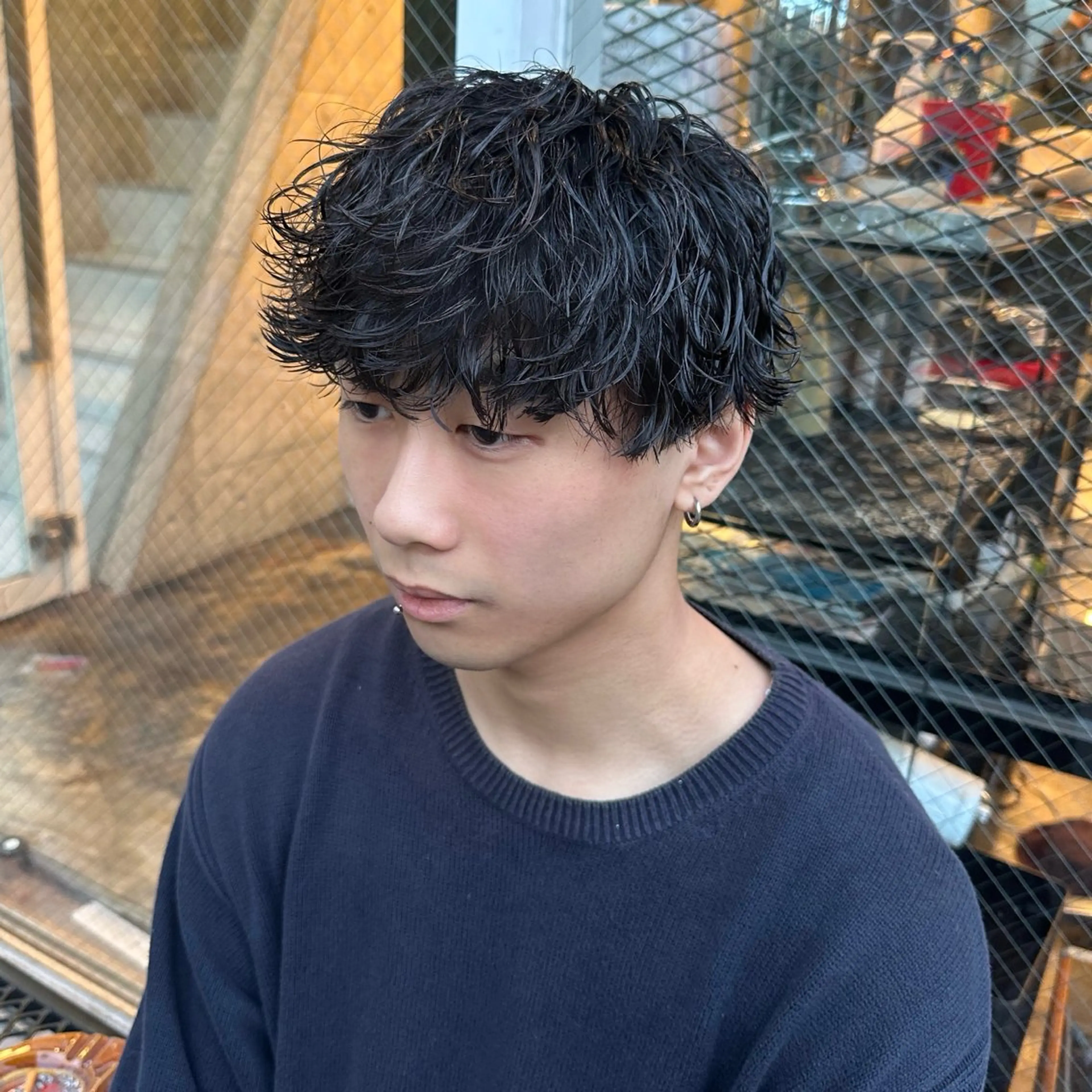 ショート パーマ メンズ 波巻きパーマ カット パーマ トリートメント ツイスパ/メンズ パーマ/歩夢のヘアスタイル