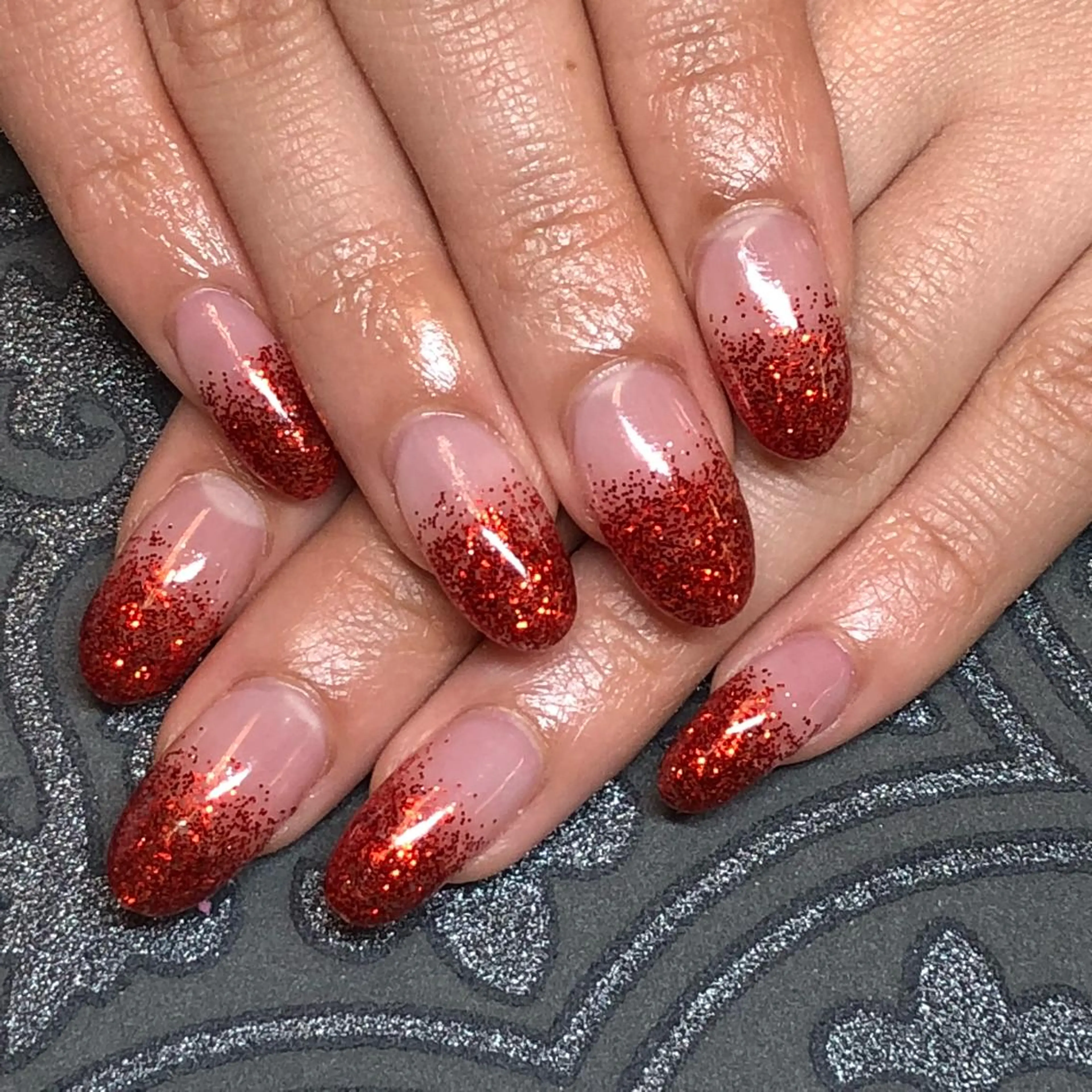 ネイル グラデーション ラメ(グリッター) ラメグラデーション スカルプネイル KIREIE NAILSのネイルデザイン