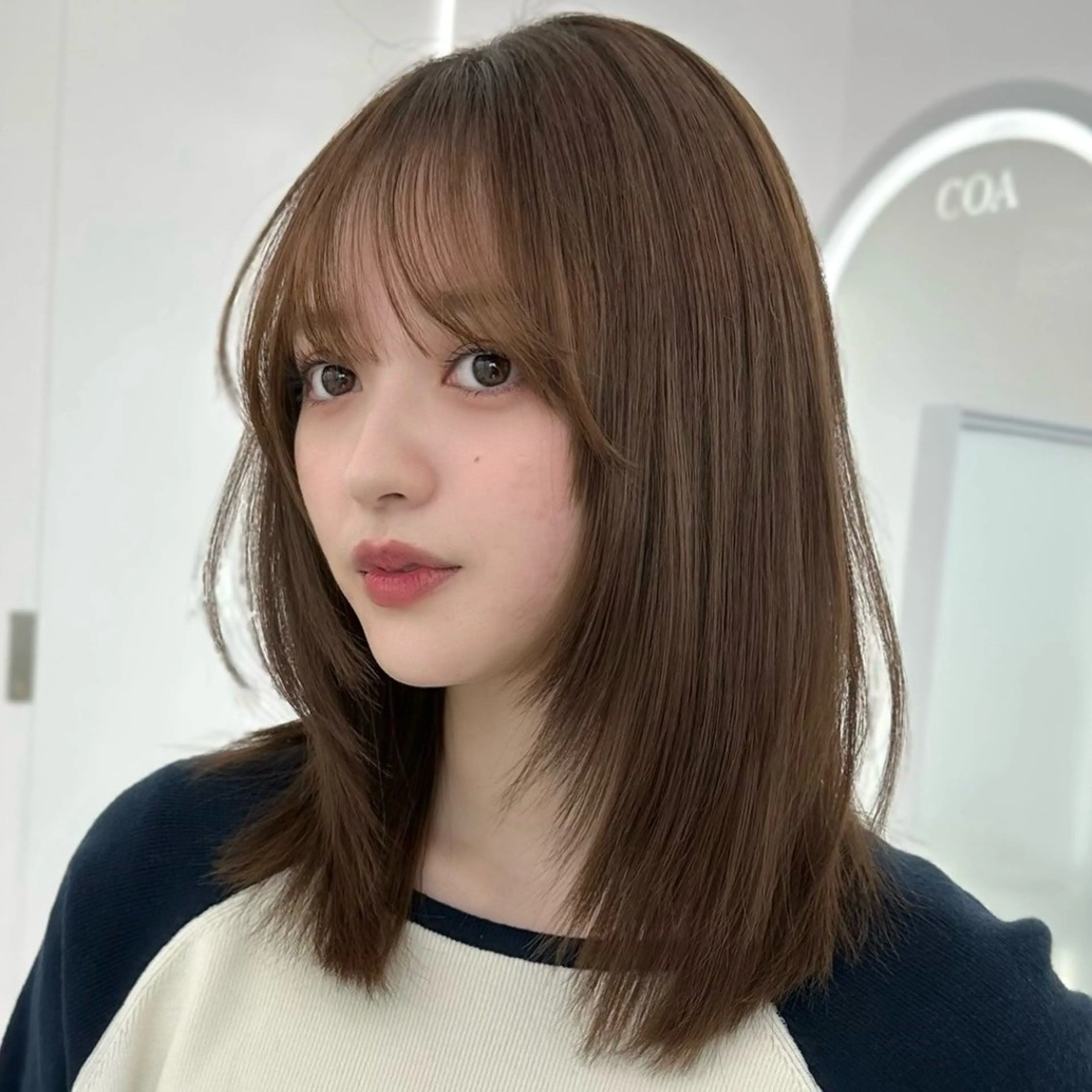 ミディアム カラー トリートメント 前髪/似合わせカット COA こも.のヘアスタイル