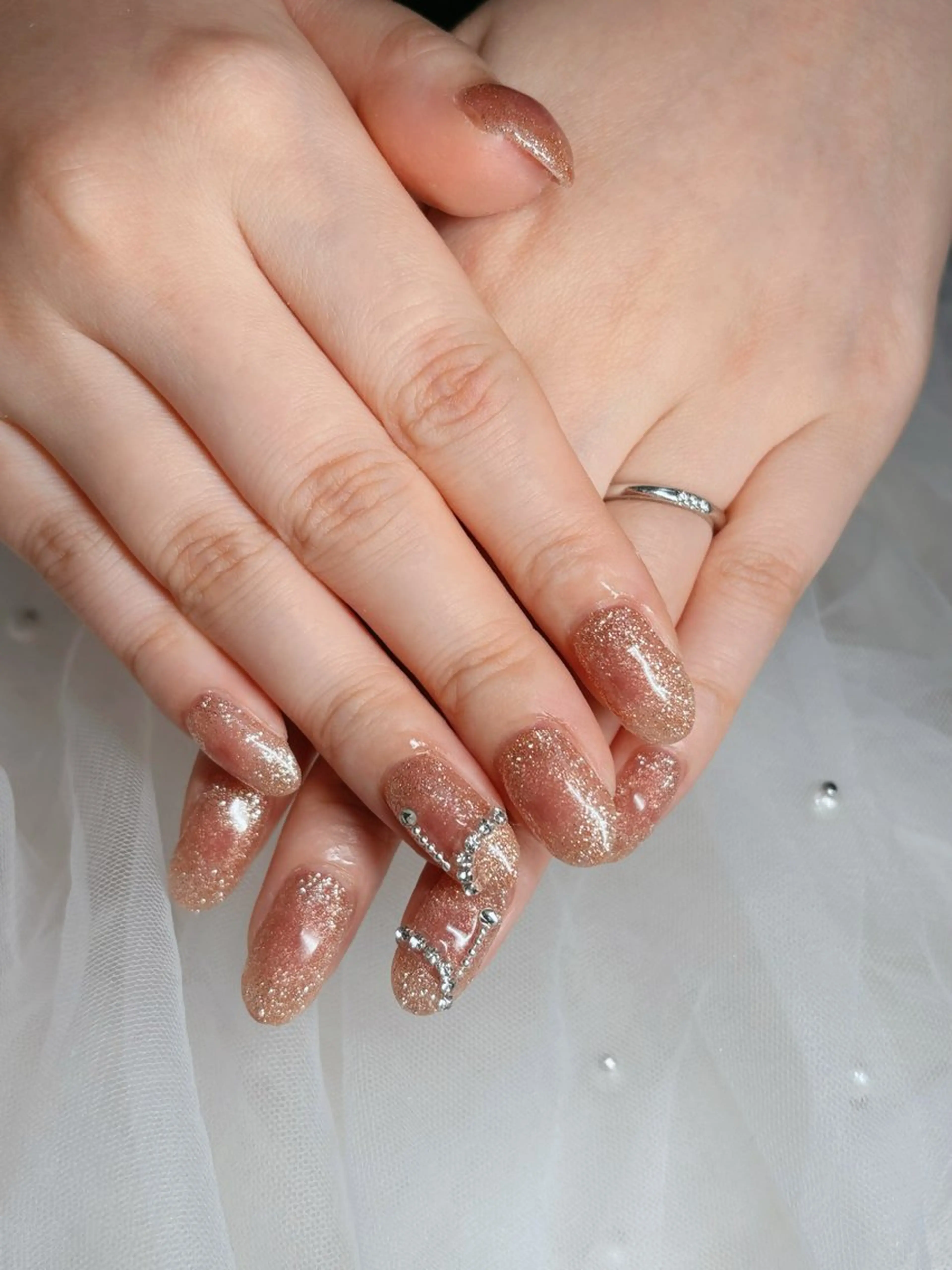 ネイル キラキラネイル ピンク ハンドネイル cerisier 坂本のネイルデザイン