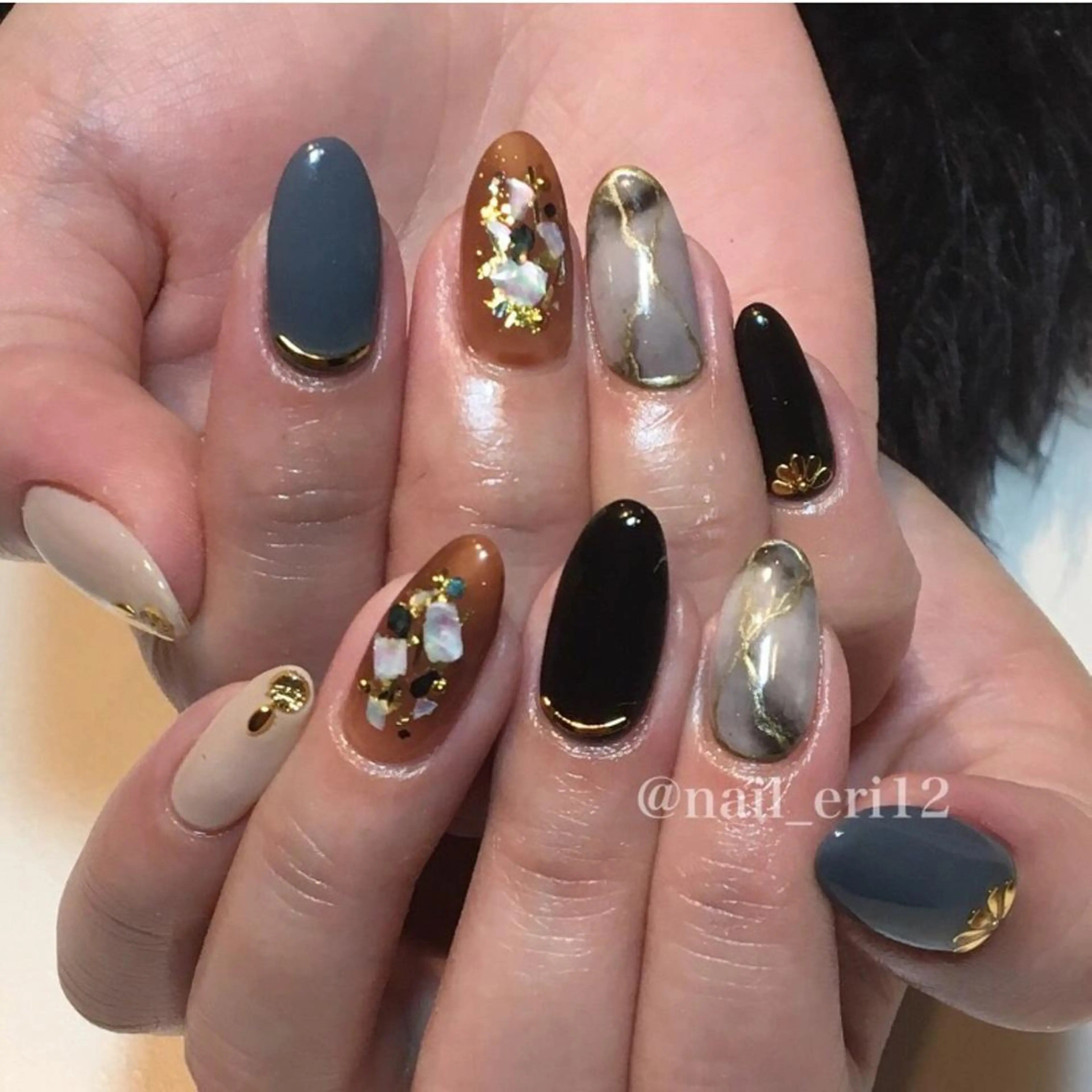 セミロング ネイル nail salon &e eriのネイルデザイン