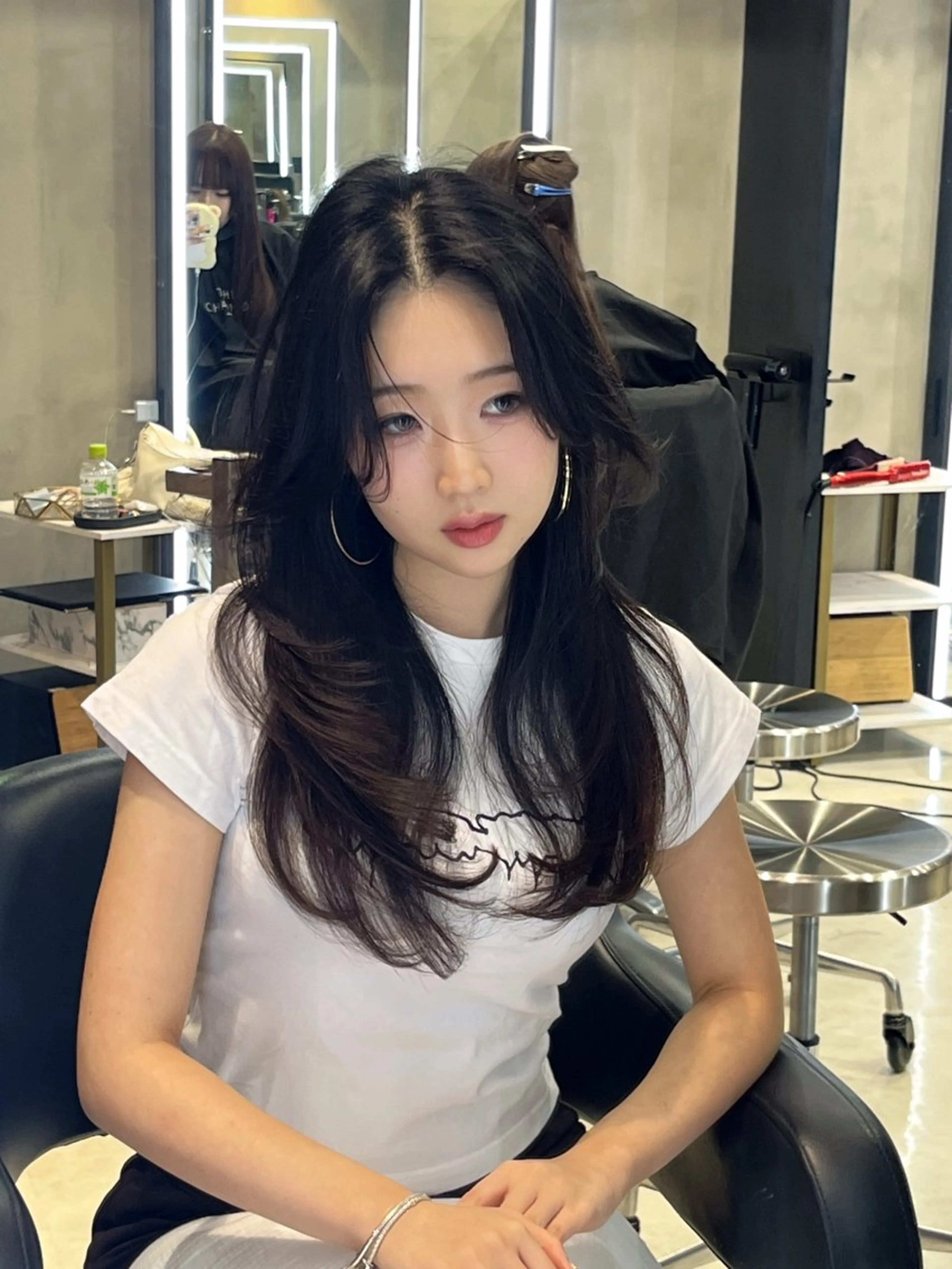 ロング カット ヘアカラー トリートメント 海野翔吾🇨🇳 ワンホンレイヤーのヘアスタイル