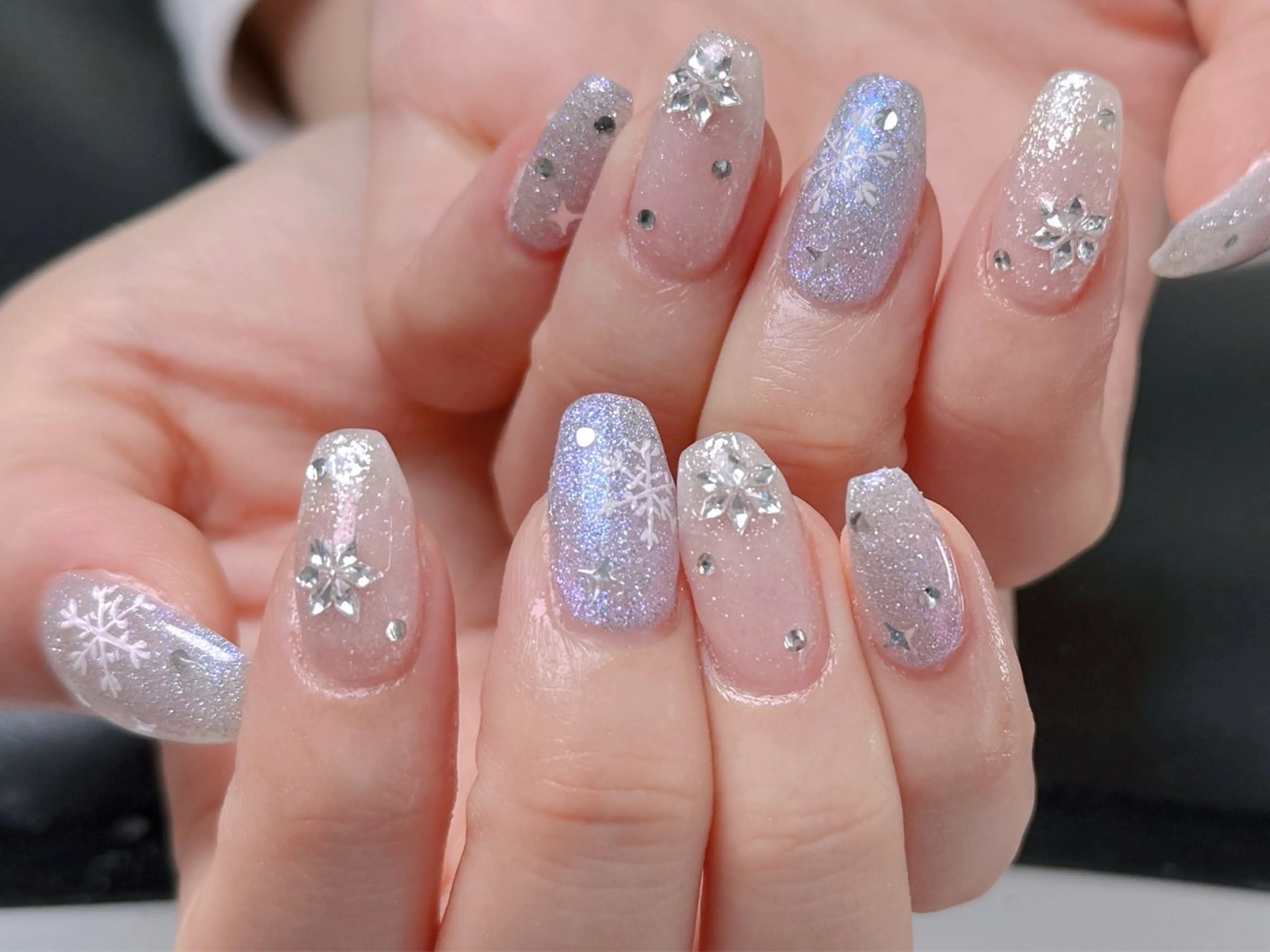 ネイル チークネイル 長さ出し フラッシュネイル フットネイル フレンチネイル Nail&Eyela sh Nanaのネイルデザイン