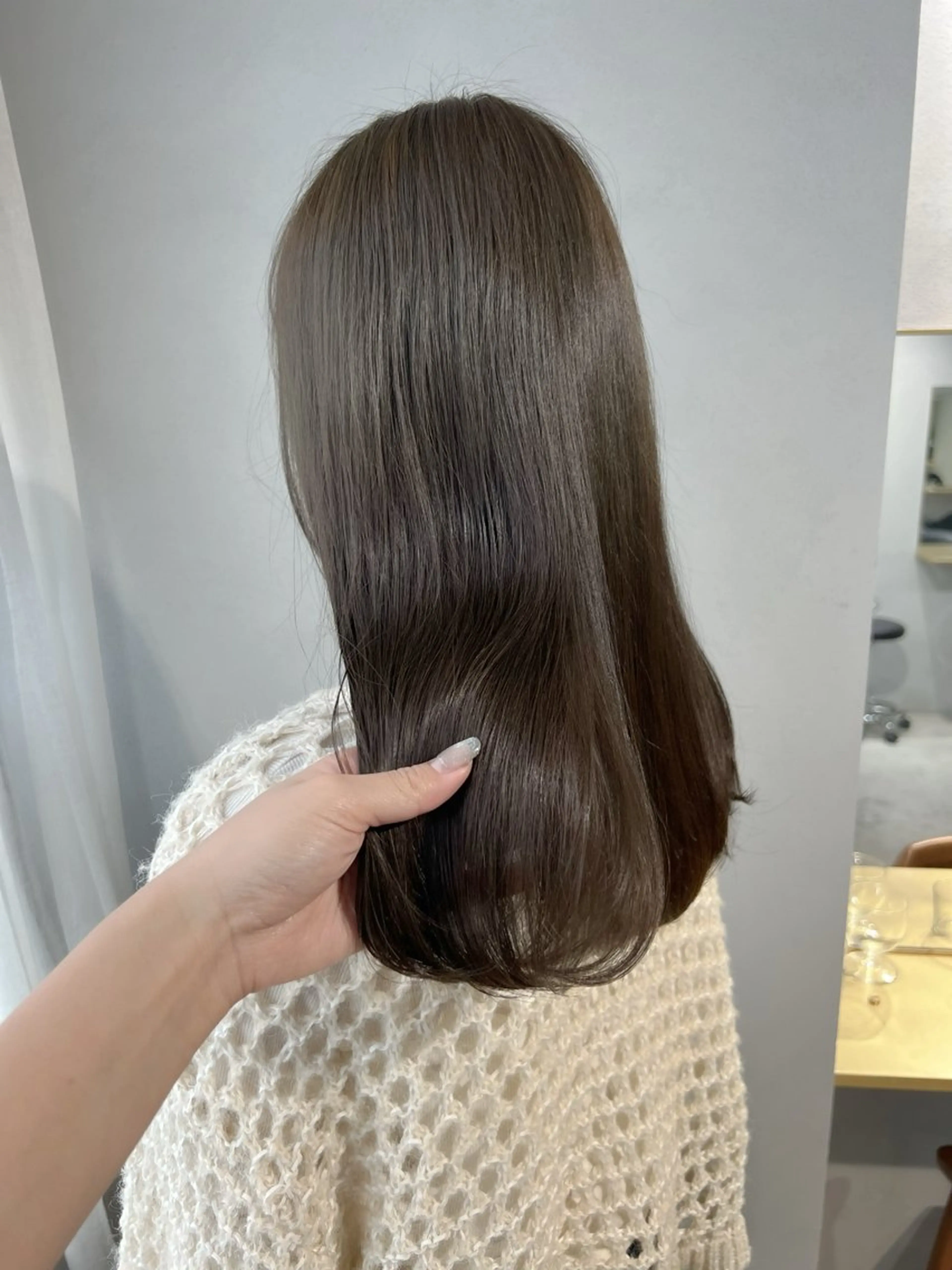 セミロング カラー カット ヘアカラー トリートメント akane/ボブ /オリーブベージュのヘアスタイル