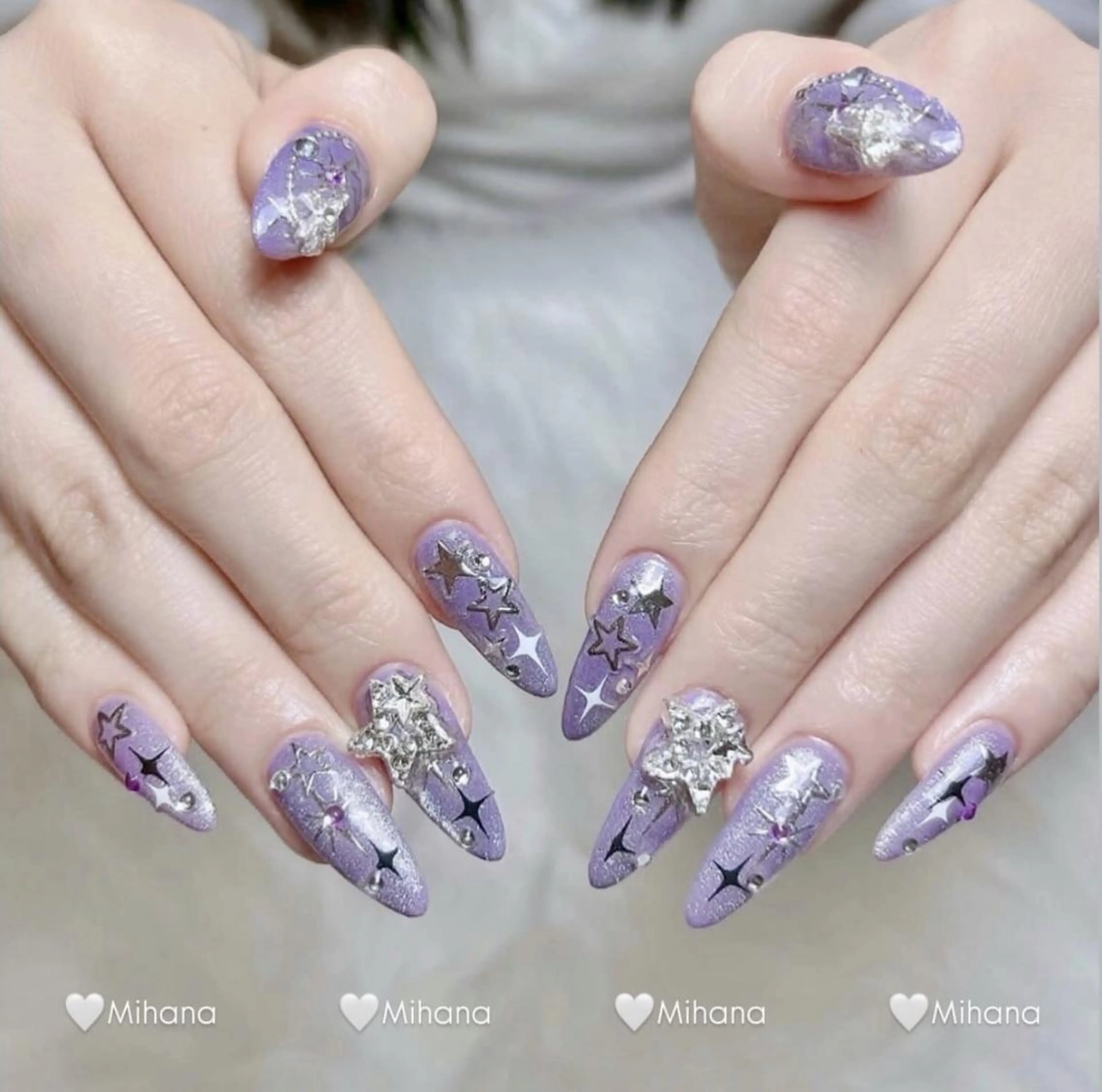 ネイル 長さ出し フレンチネイル グラデーション 卒業式 マグネットネイル MIHANA NAILのネイルデザイン