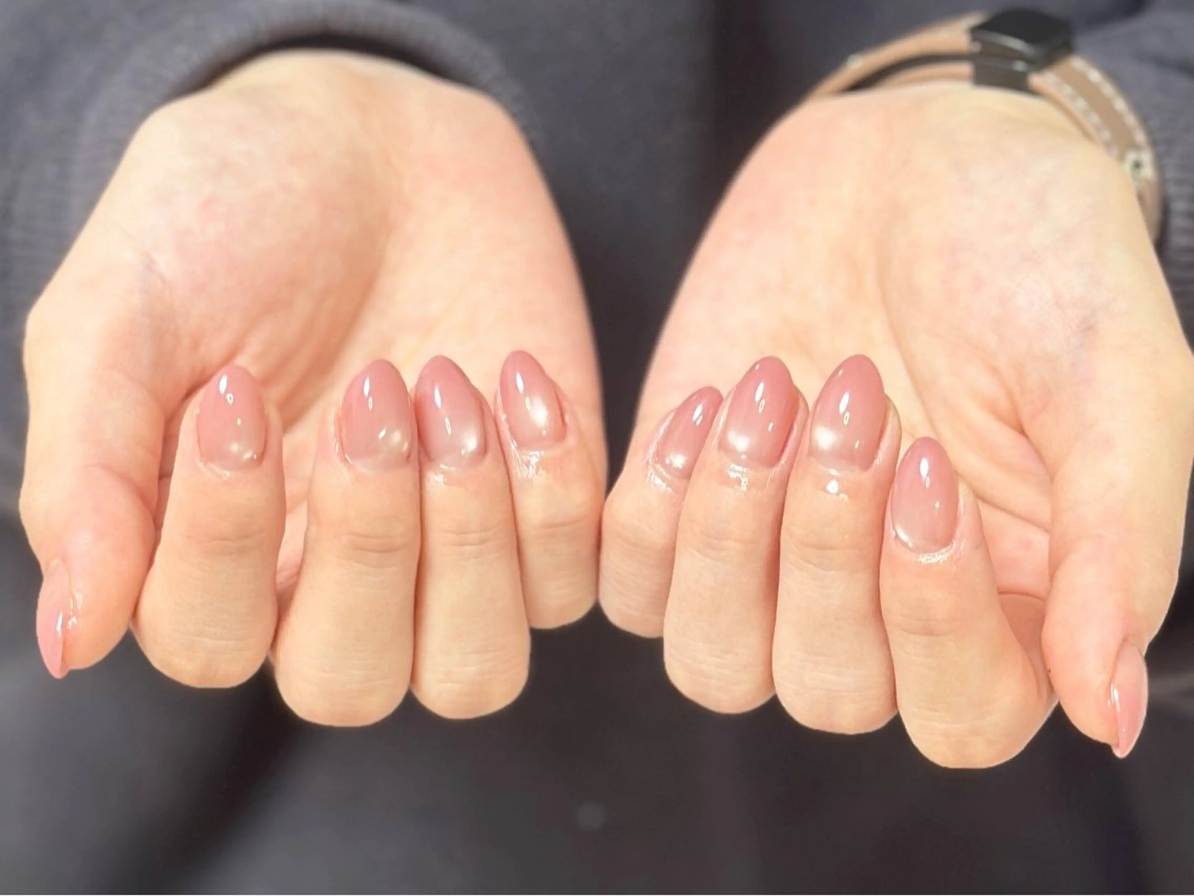ネイル アートネイル オーロラネイル チークネイル フレンチネイル ガラスフレンチ ハンドネイル 🎀YooLi Nail salonのネイルデザイン