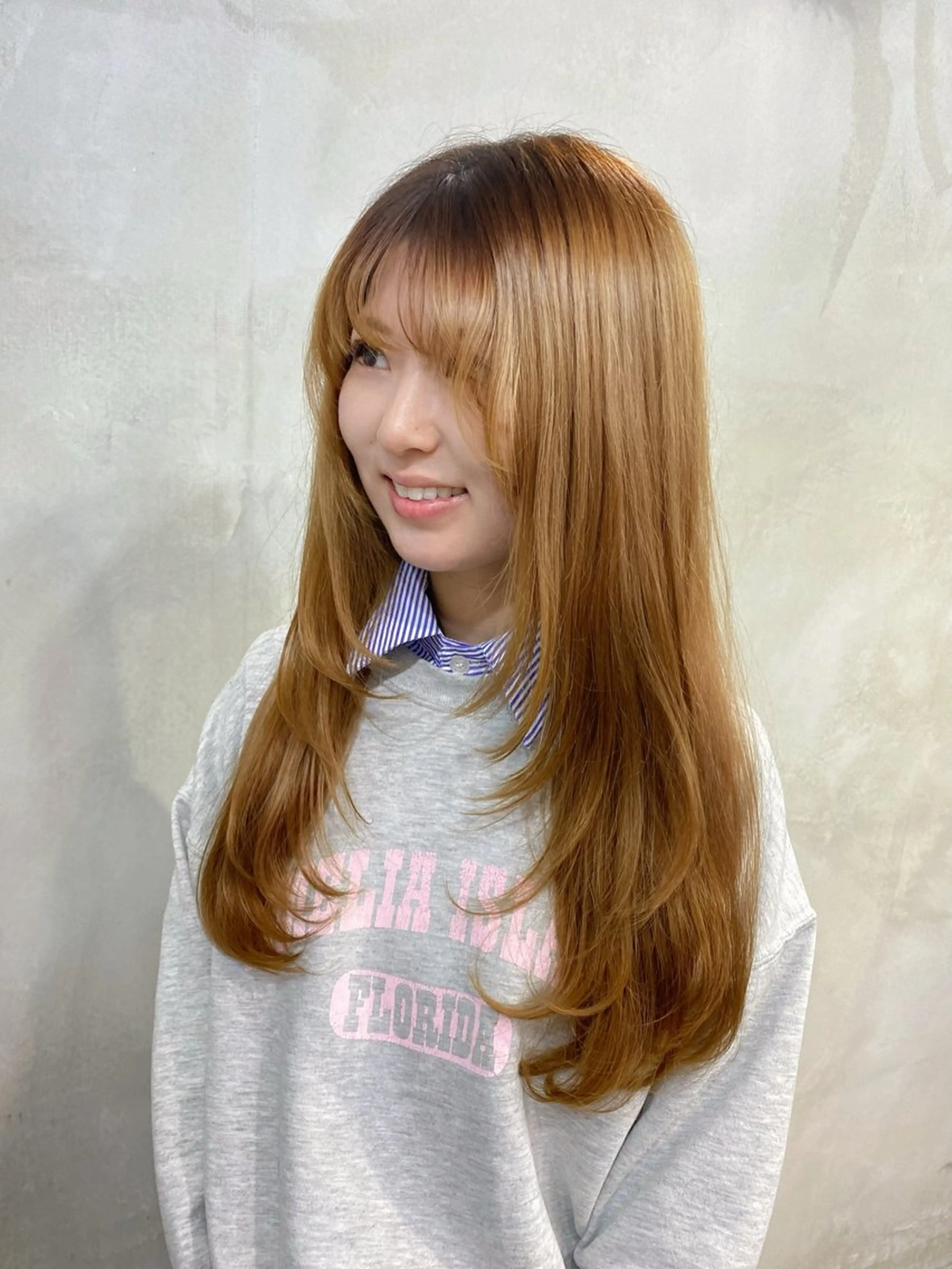 ロング 顔まわりレイヤー 顔周りカット レイヤーカット ナチュラルヘア /透明感/長井遥陽のヘアスタイル