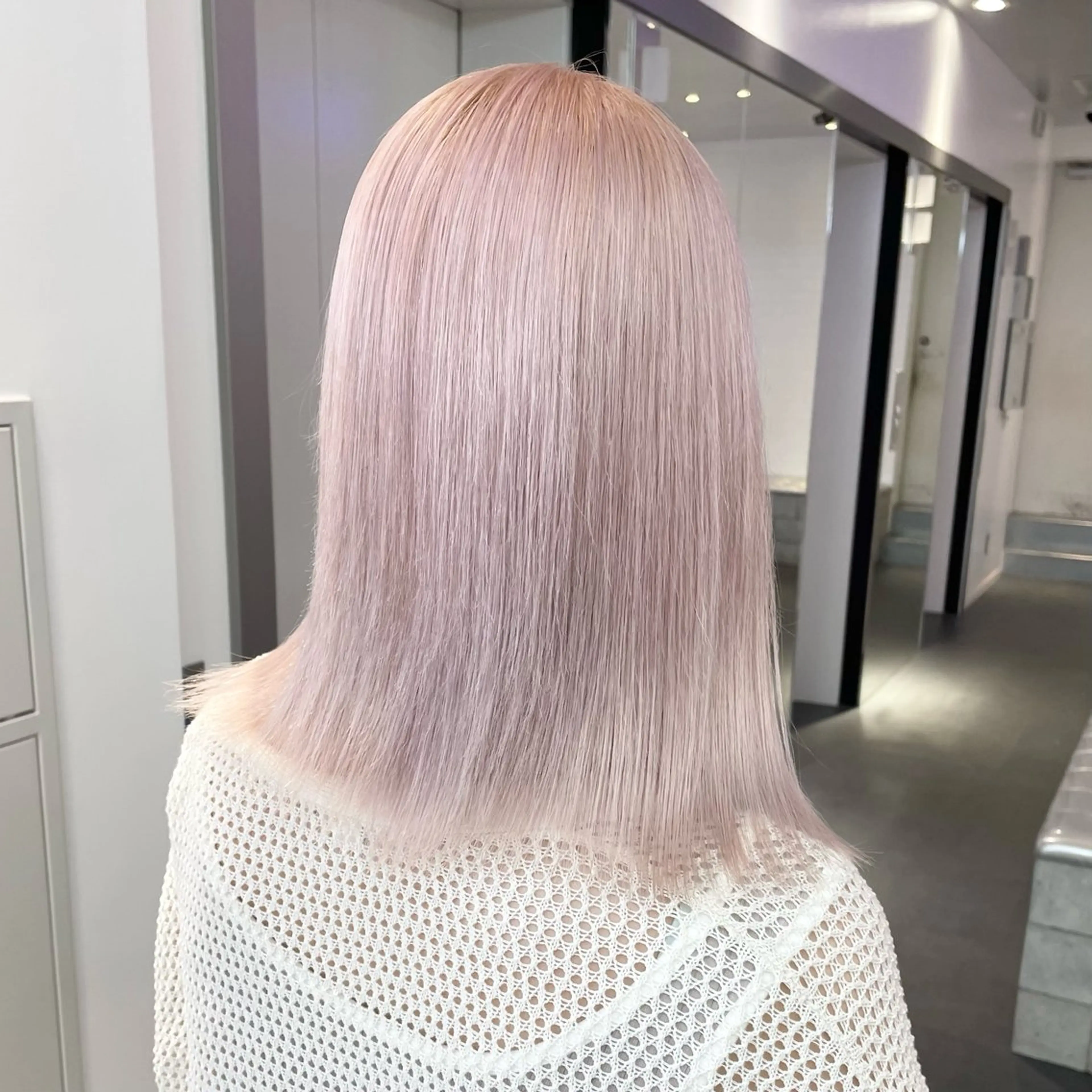 セミロング レイヤー×グレージュ /ピンク🩷mioのヘアスタイル