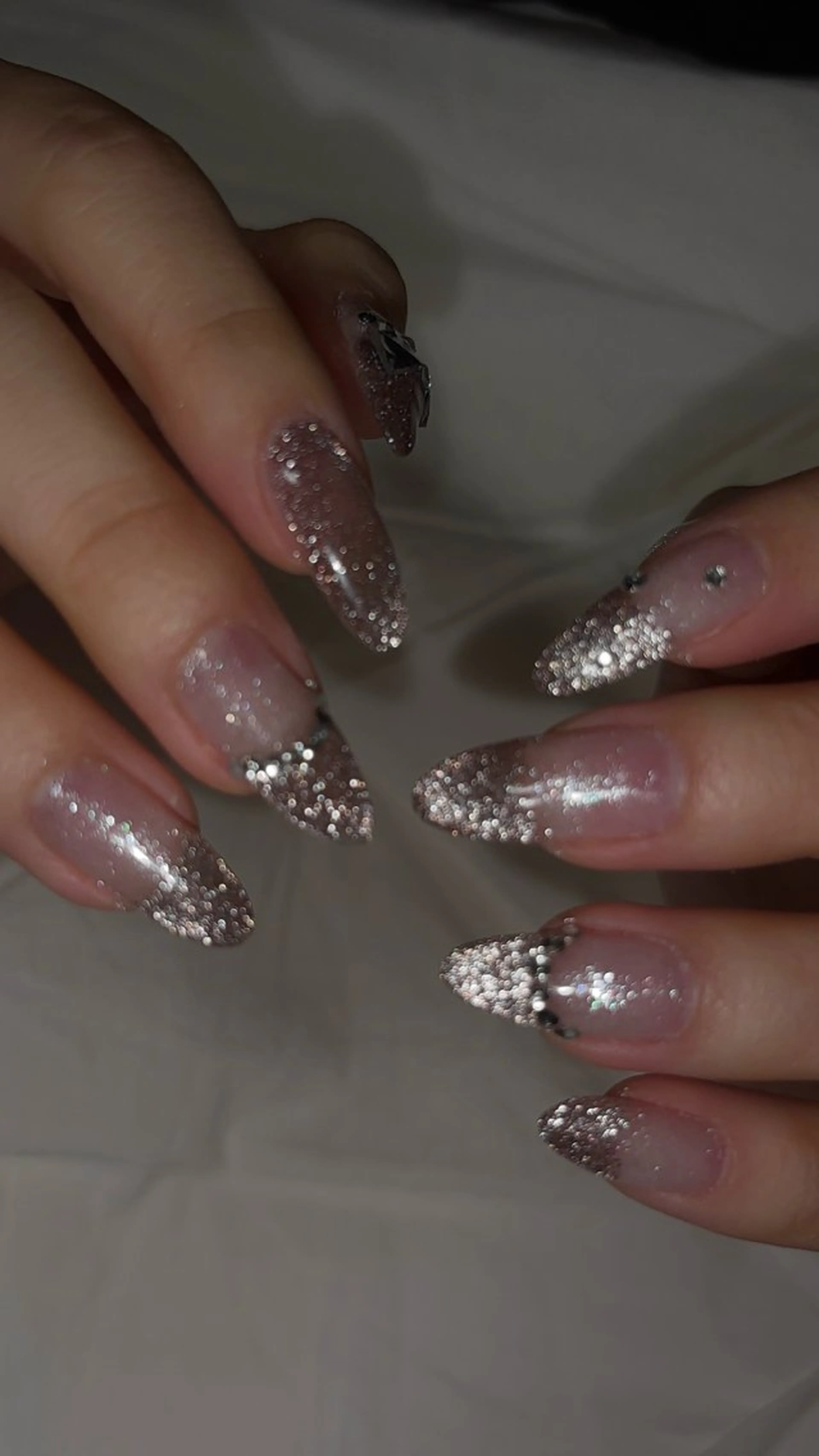 ネイル フレンチネイル ラメ(グリッター) ピンク ハンドネイル pesca shihoのネイルデザイン