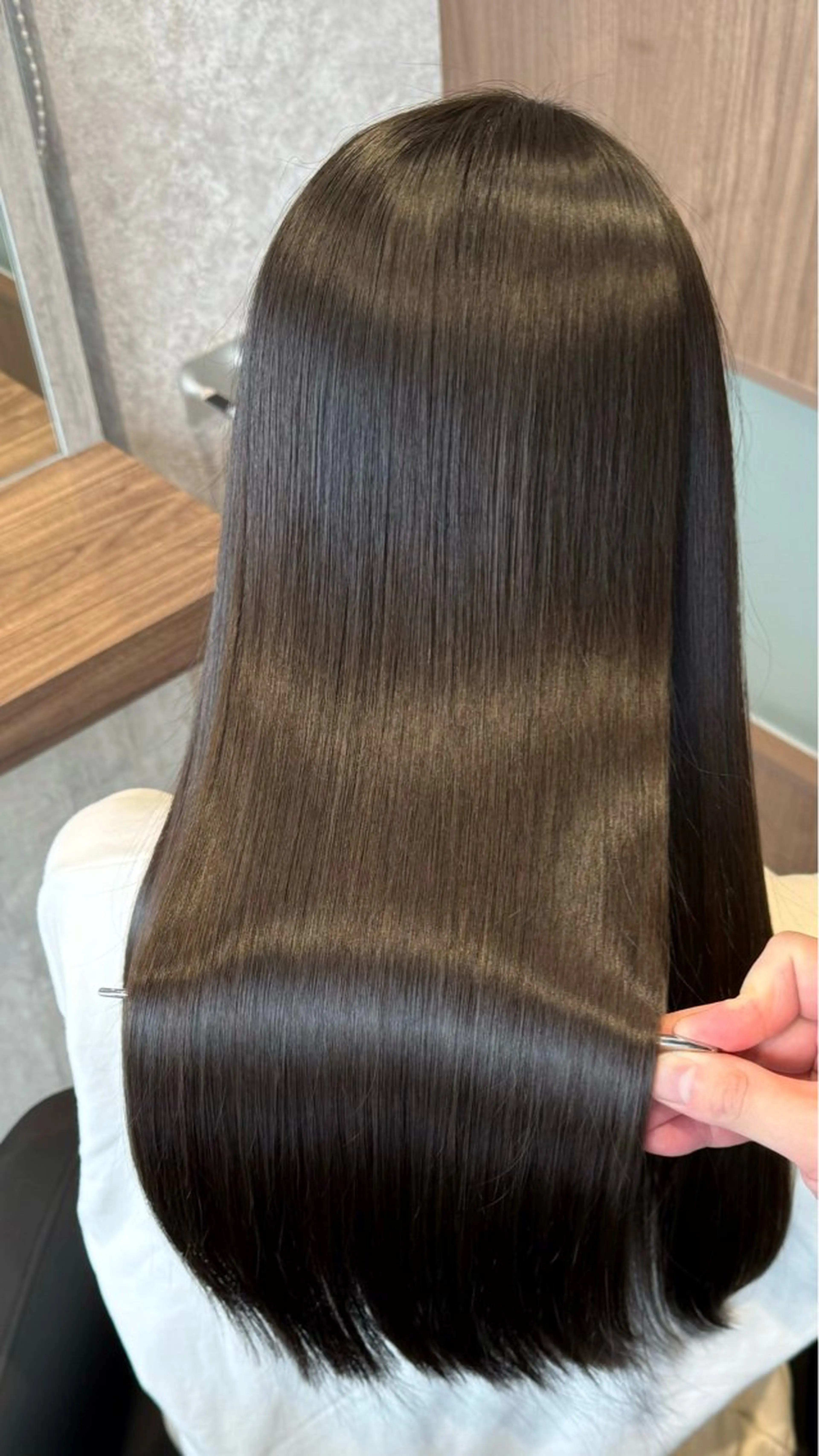 ロング 縮毛矯正クロスパーマ 益子達也のヘアスタイル