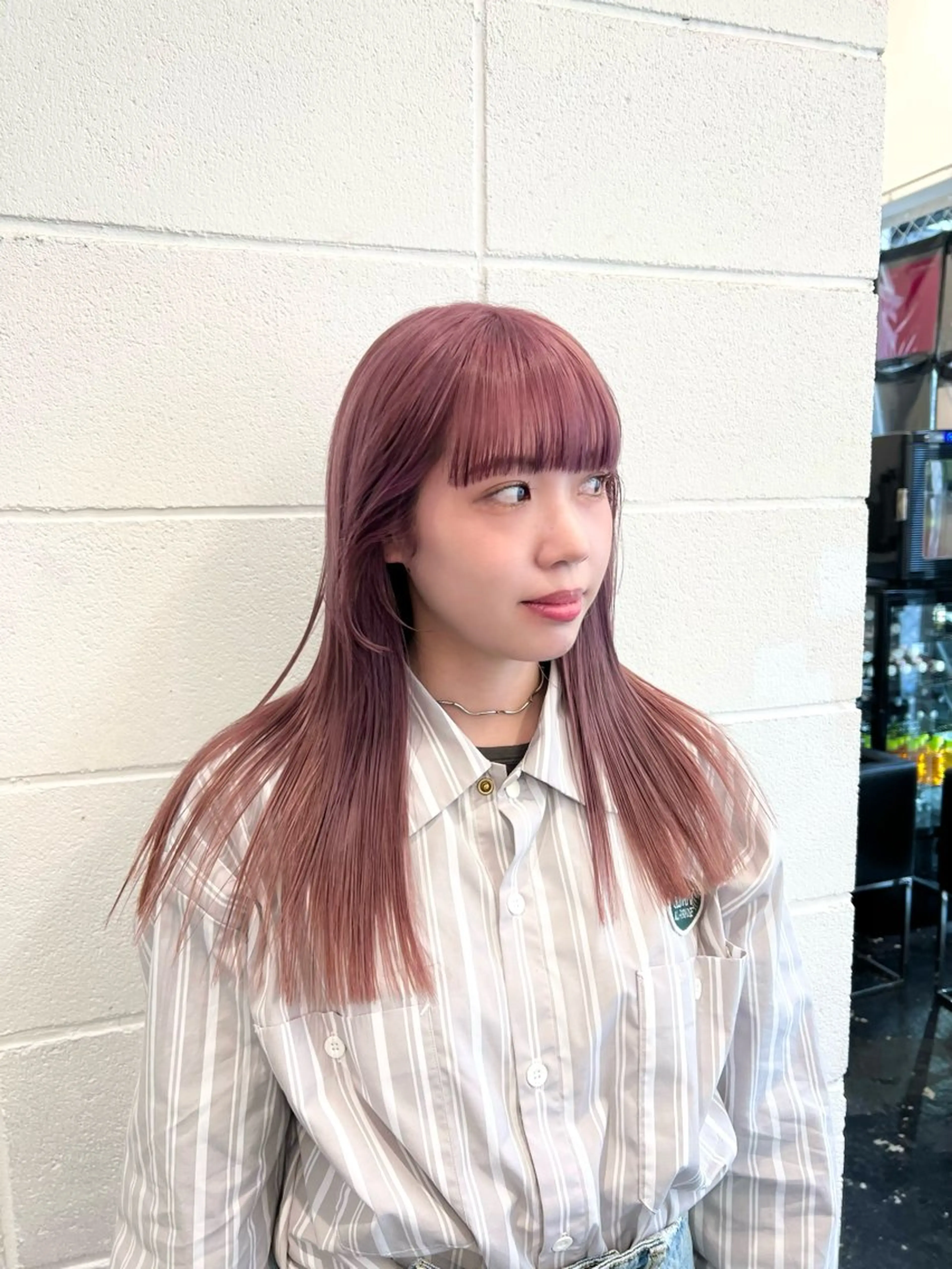 セミロング カラー ベージュカラー ブリーチ ケアブリーチ ピンクカラー ピンクベージュ ヘアカラー トリートメント HARU//原宿🤍 リピート率NO.1のヘアスタイル