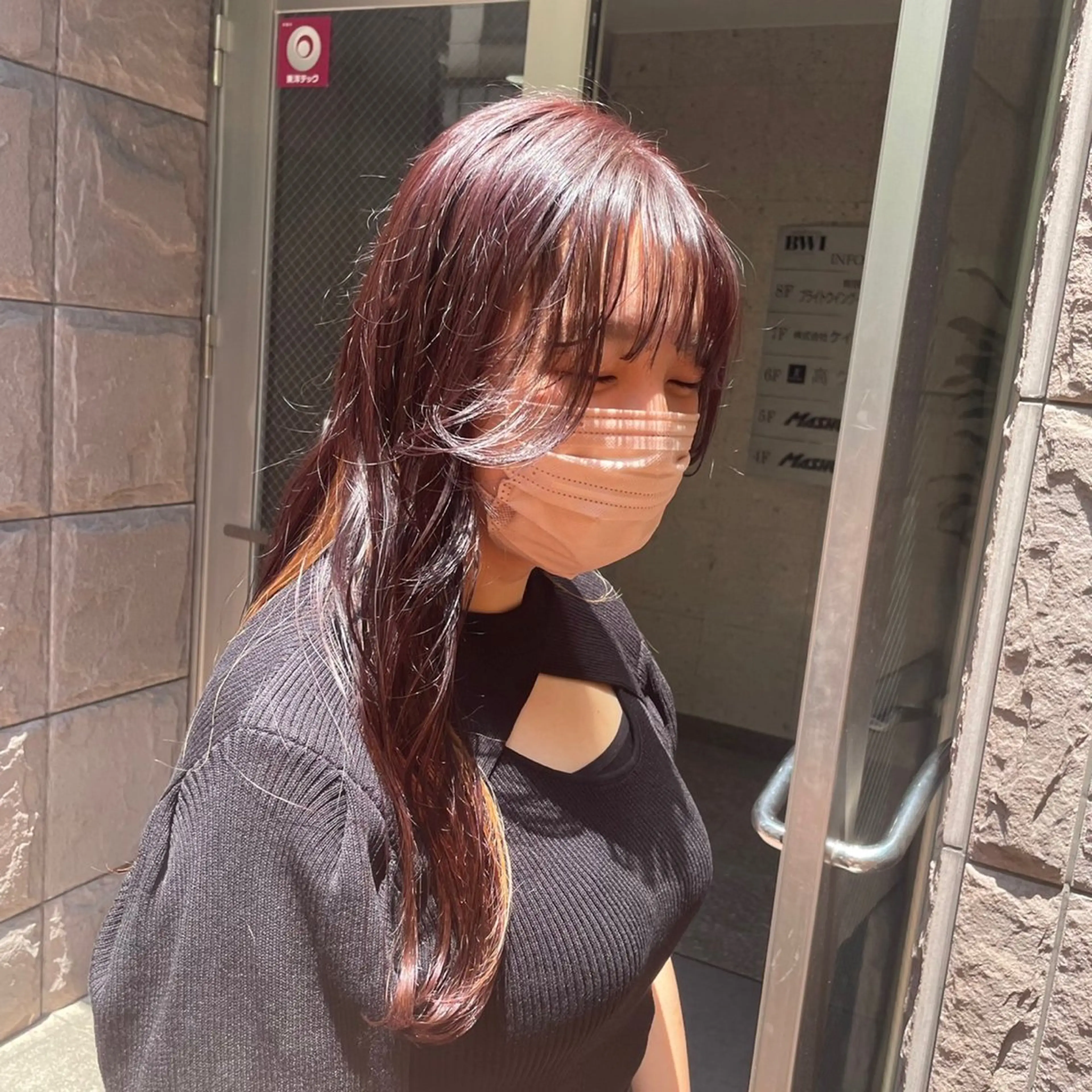 ロング カラー ピンクカラー ボブ/レイヤー 大阪梅田/きょうかのヘアスタイル