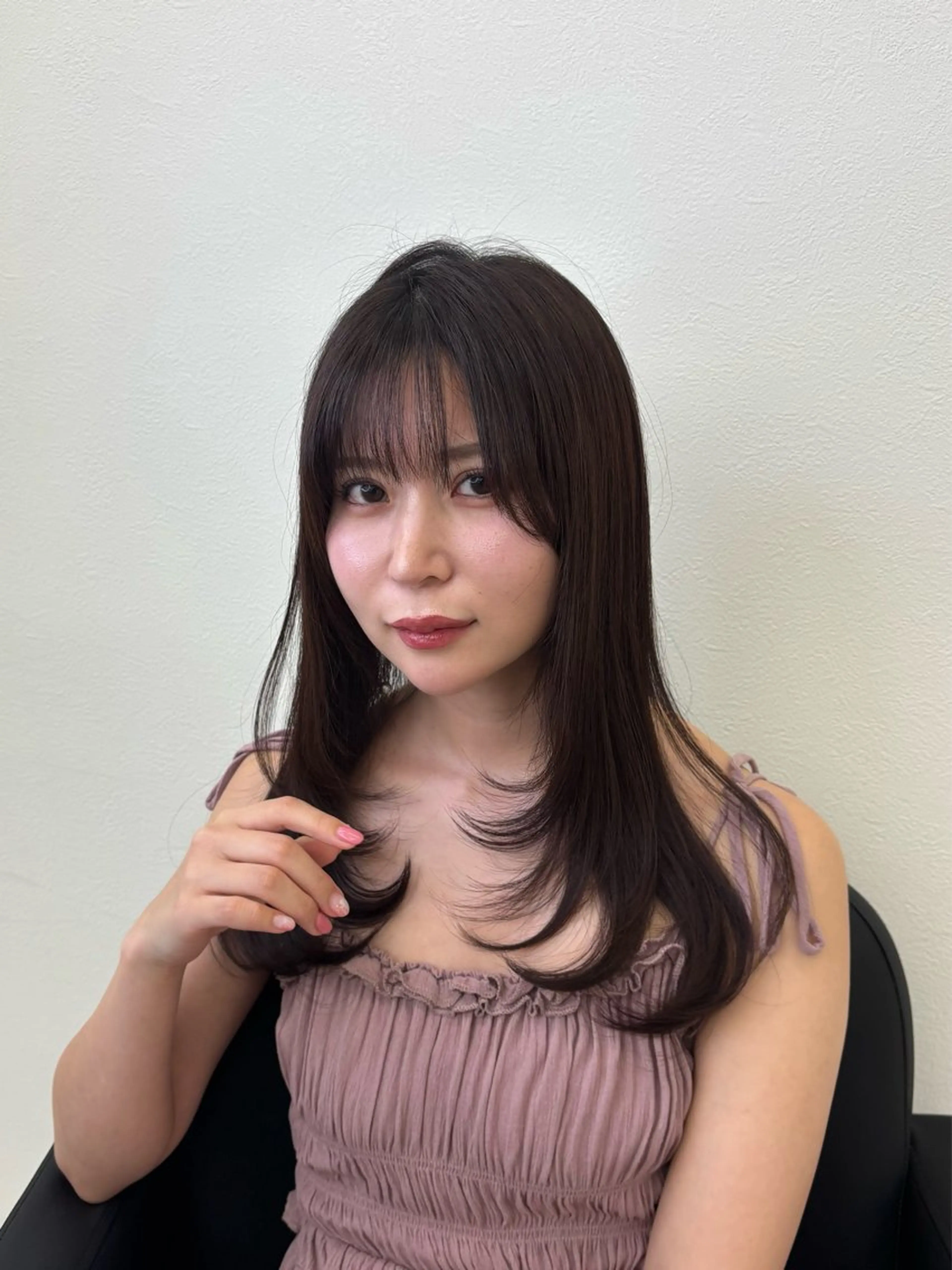 ロング レイヤーカット カット ヘアカラー トリートメント Ayano‪‪🎀似 合わせ×透明感🎀のヘアスタイル