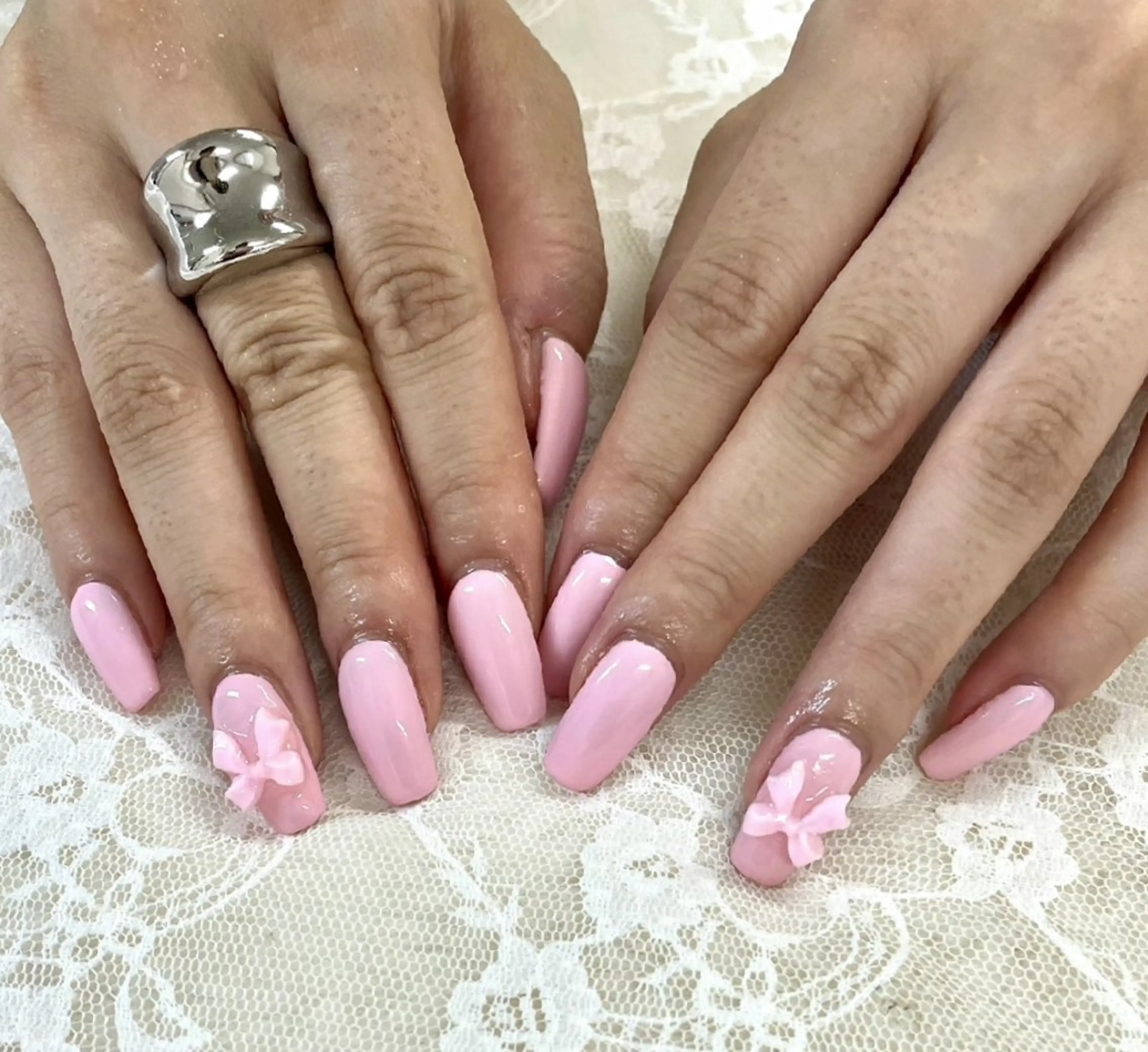 ネイル ワンカラーネイル ピンク ハンドネイル ハンドケア 心斎橋Salon Epokkuのネイルデザイン