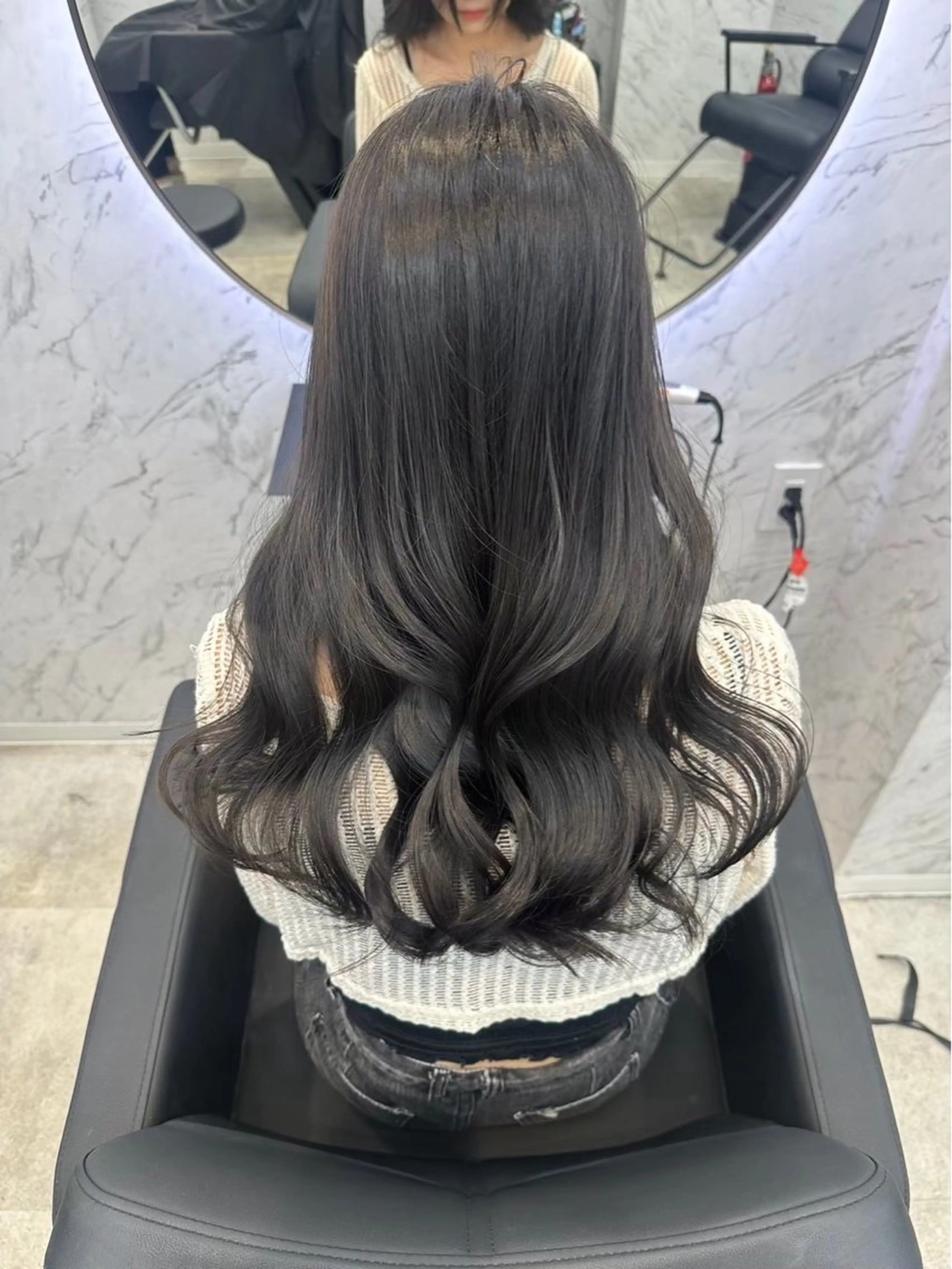 ロング カラー グレージュ 韓国風ヘア ヘアカラー 韓国風ヘア🎀🩶 /♡𝓝𝓸𝓪♡のヘアスタイル