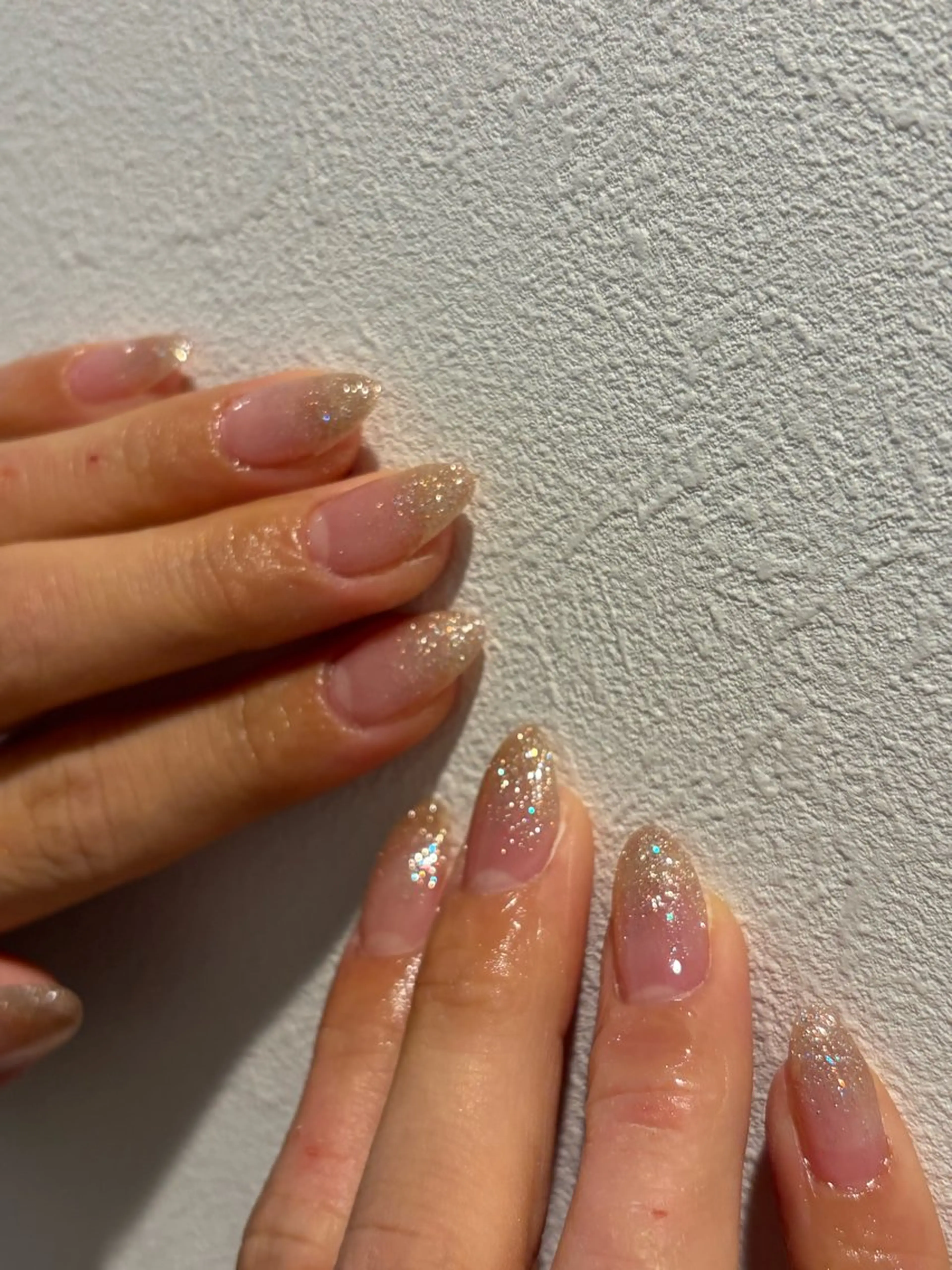 ネイル ラメ(グリッター) ラメグラデーション ハンドネイル Angel tailのネイルデザイン