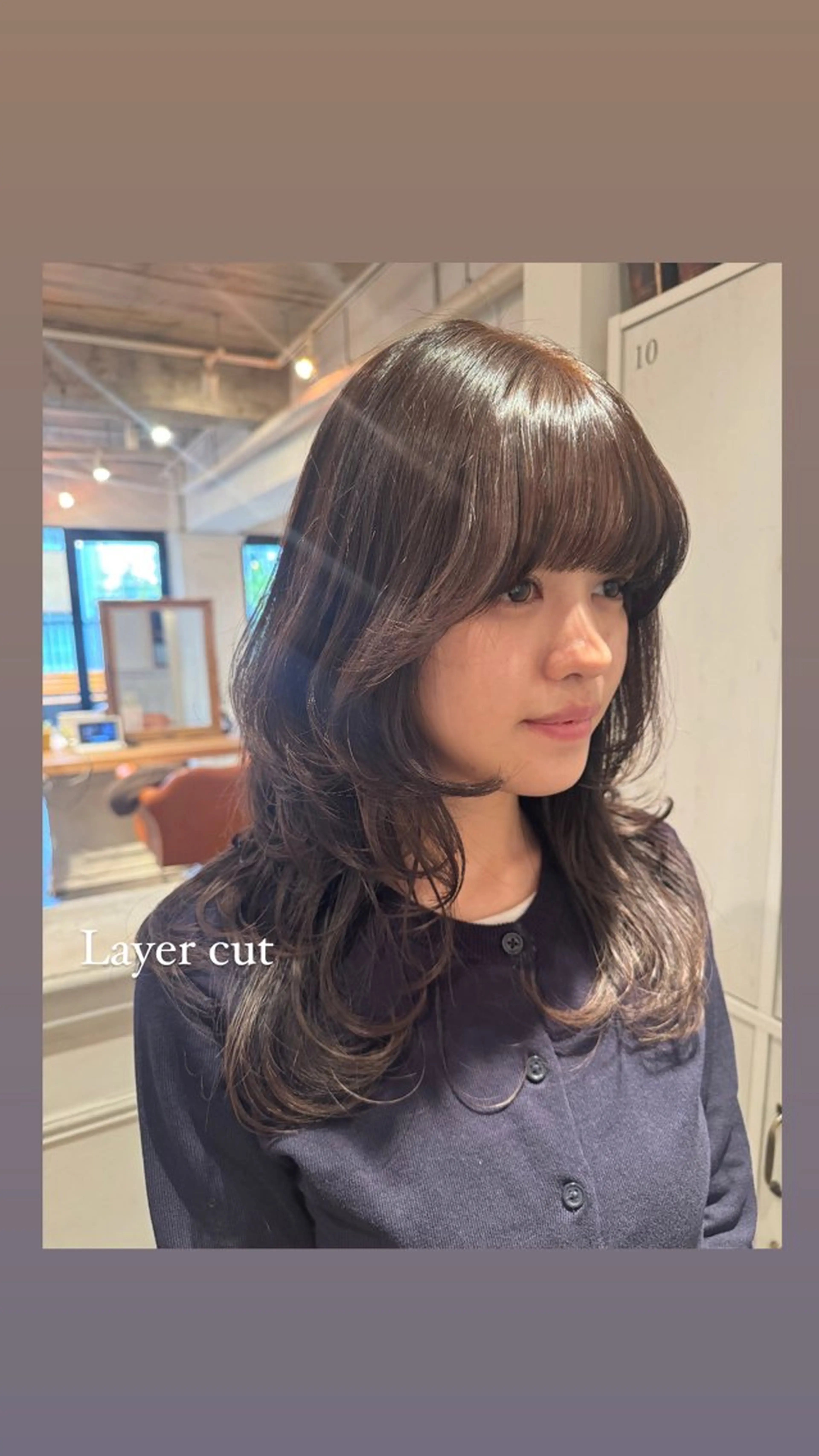 セミロング カラー ベージュカラー レイヤーカット カット ヘアカラー トリートメント ハイライト/インナー /ブリーチ/レイヤーのヘアスタイル