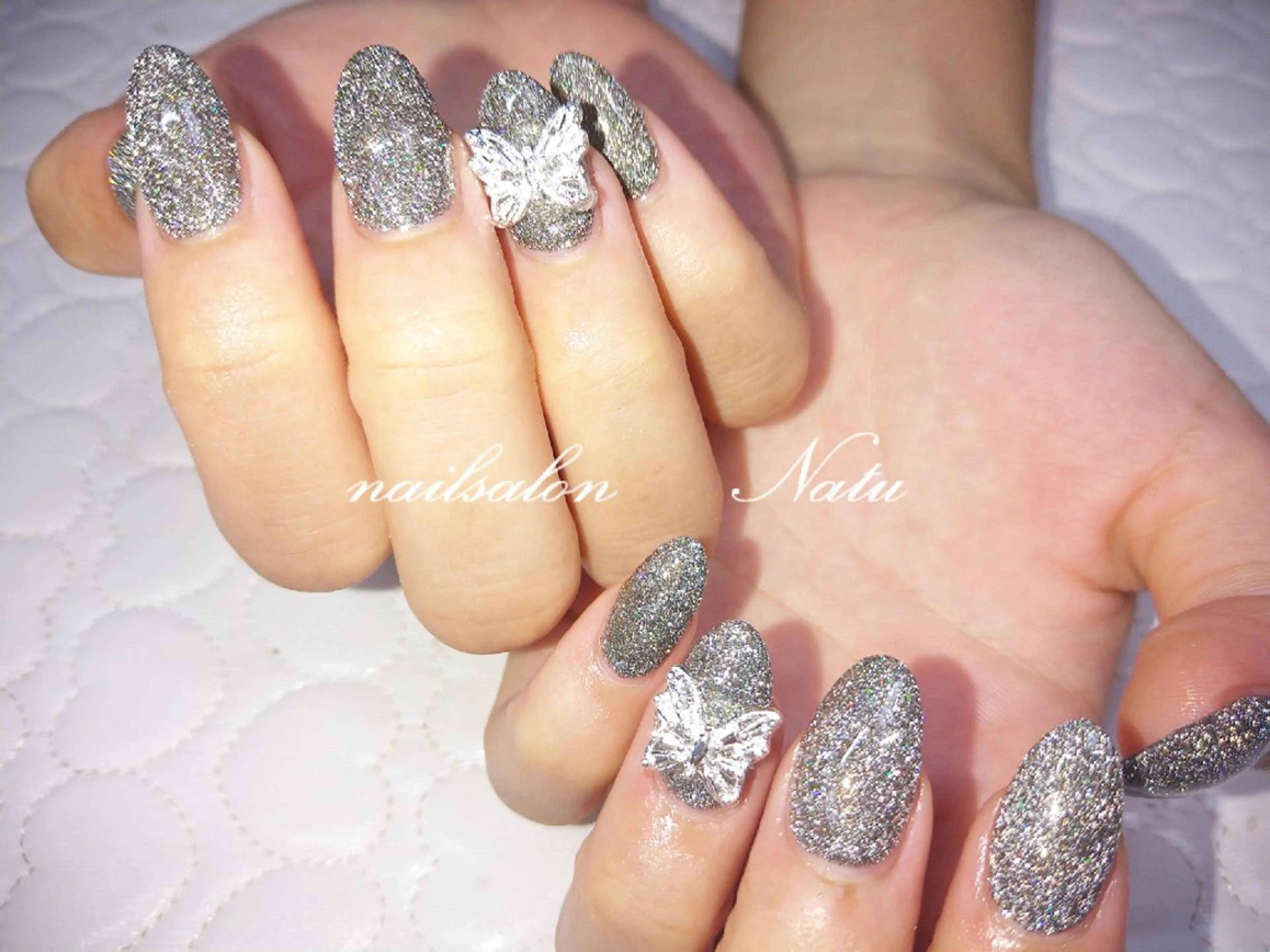 ネイル 長さ出し フラッシュネイル ショートネイル ハンドネイル nailsalon　 Natuのネイルデザイン