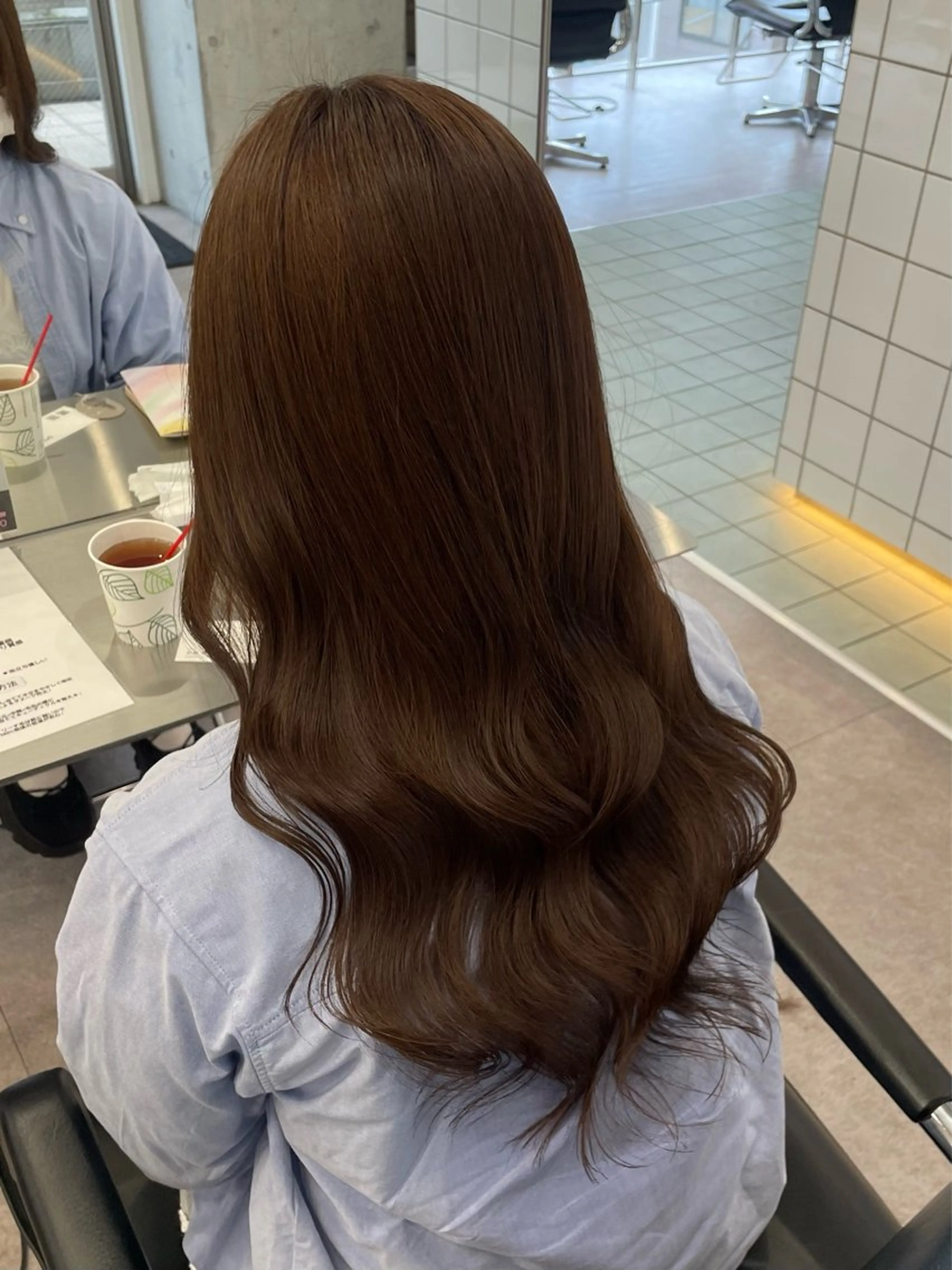 セミロング ヘアカラー ブリーチなしダブル ブリーチカラー優海のヘアスタイル