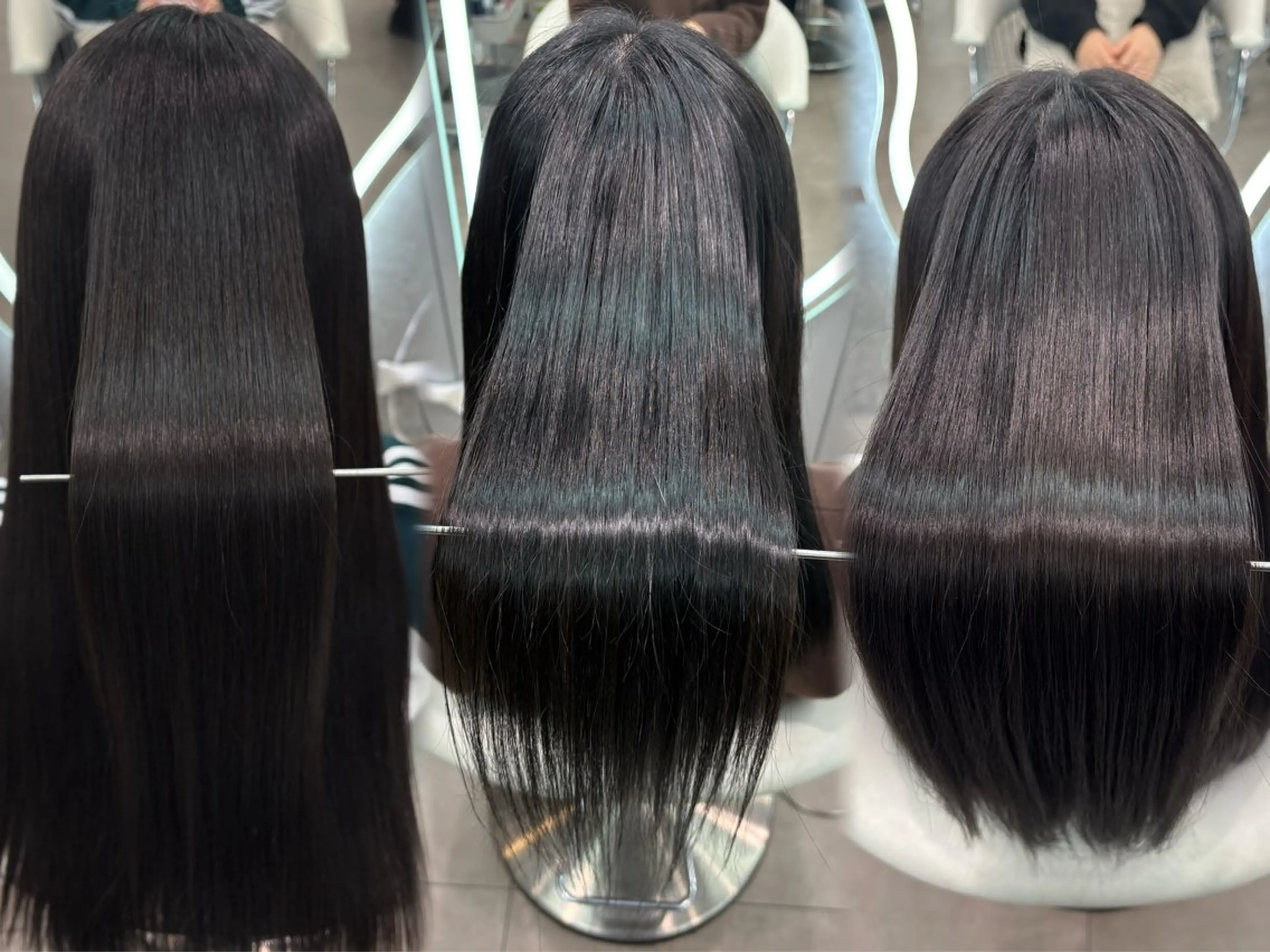 ロング カラー ヘアアレンジ アッシュ 黒髪 ブリーチ ブルーカラー ブルーブラック カット 縮毛矯正 トリートメント ヘアセット 大宮🩵縮毛矯正 レイヤー 佐藤和のヘアスタイル