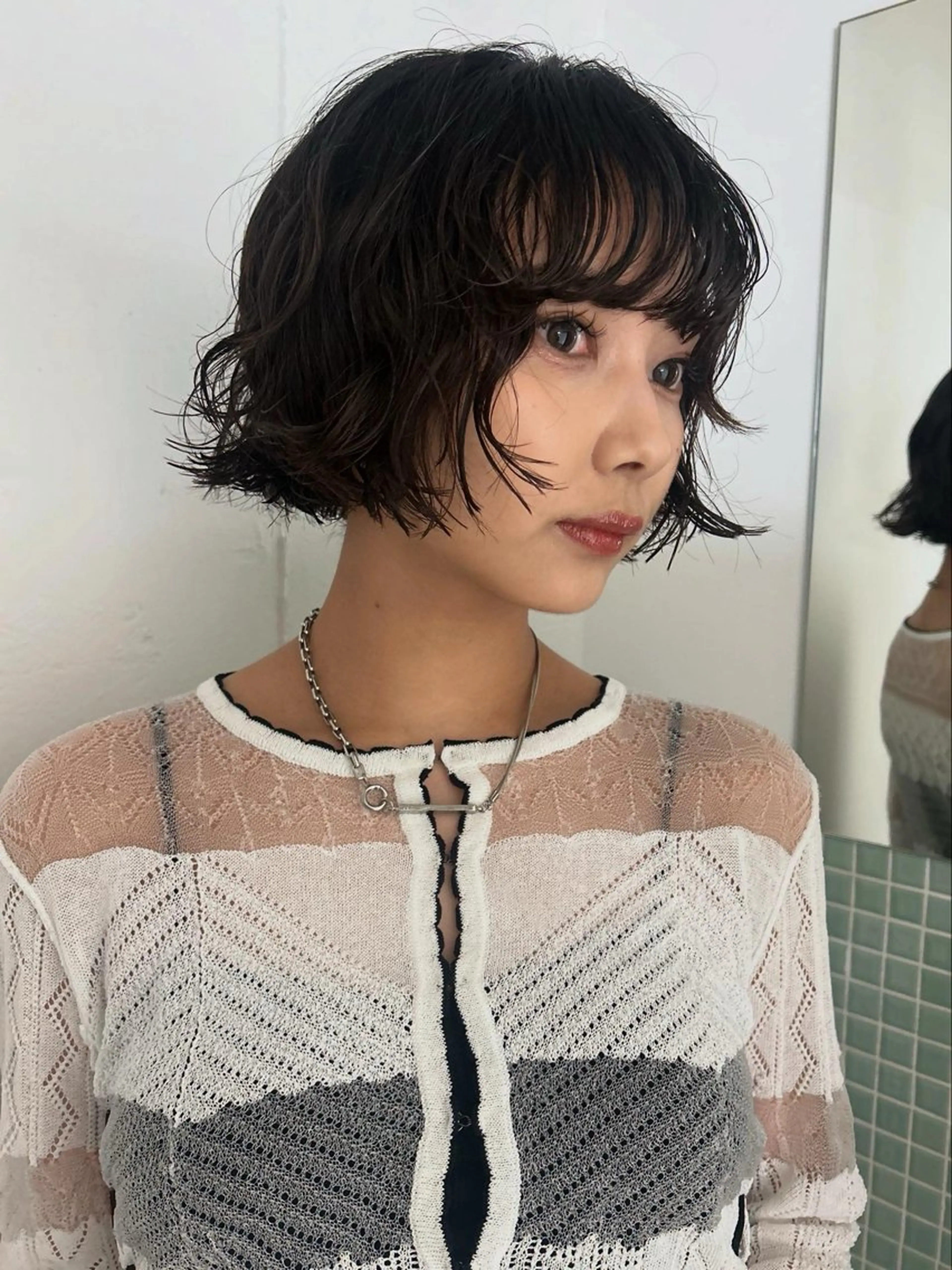 ショート パーマ カット パーマ hen所属・心斎橋/レイヤー/ ブリーチ/モエのヘアスタイル