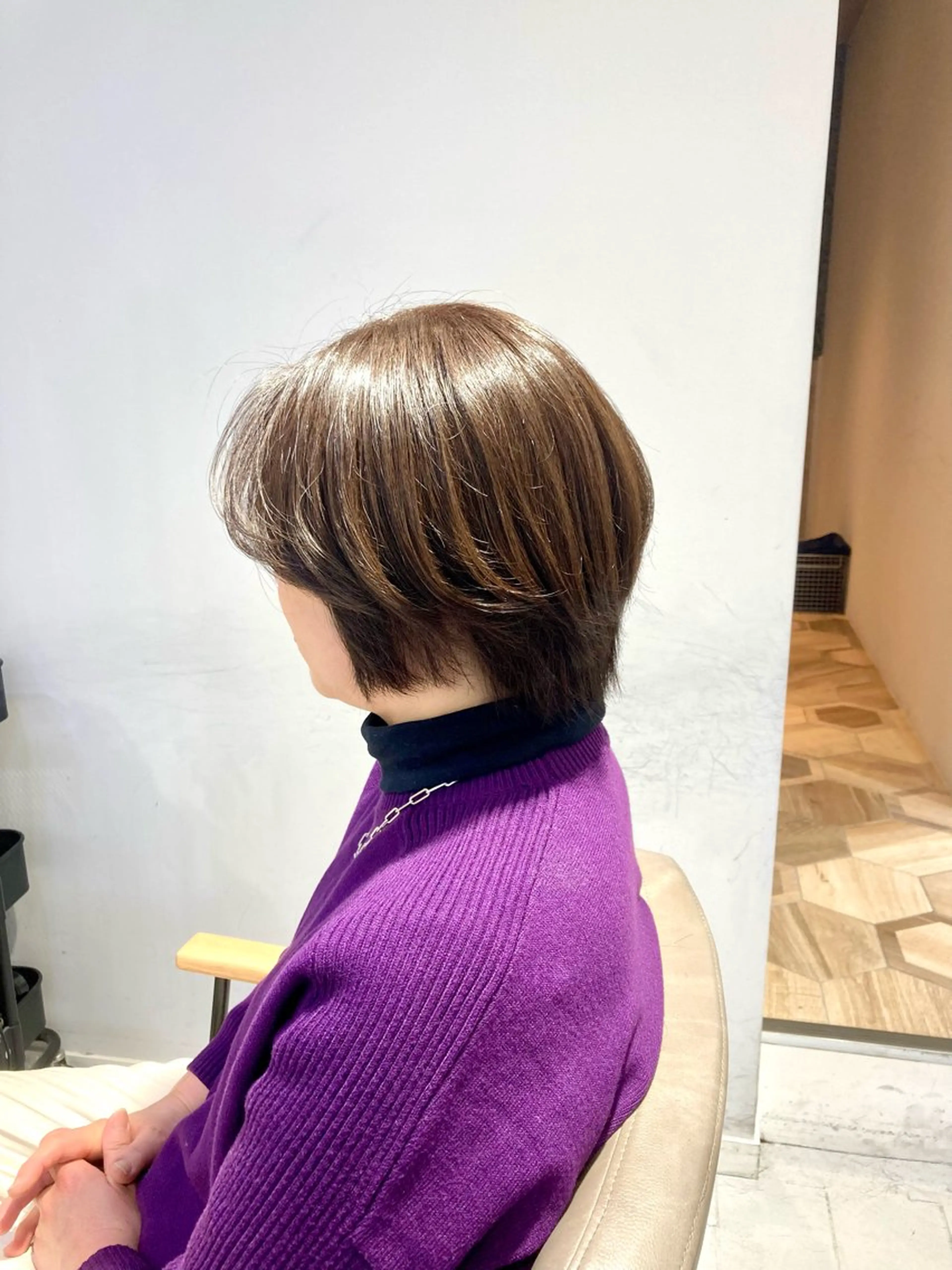 ショート カット ヘアカラー トリートメント 🫧ゆうき🪽 髪質改善/ハイライトのヘアスタイル